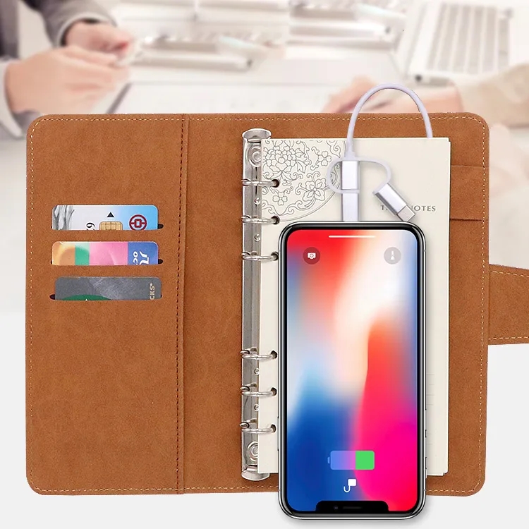 PU Leather A6 Notebook With 6000mAh Power Bank 2