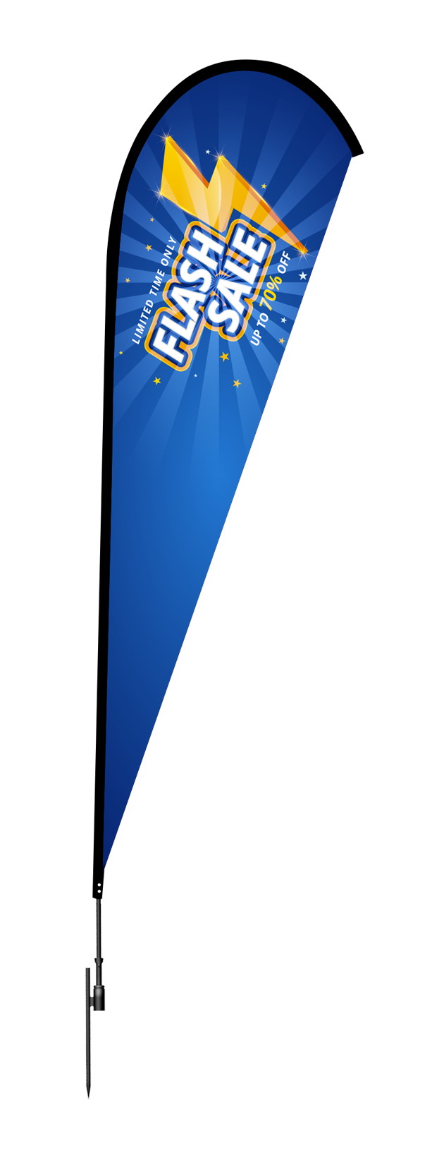 6ft Teardrop Shape Feather Flag Kit - 2 Side Imprint - FABRIC ONLY 2