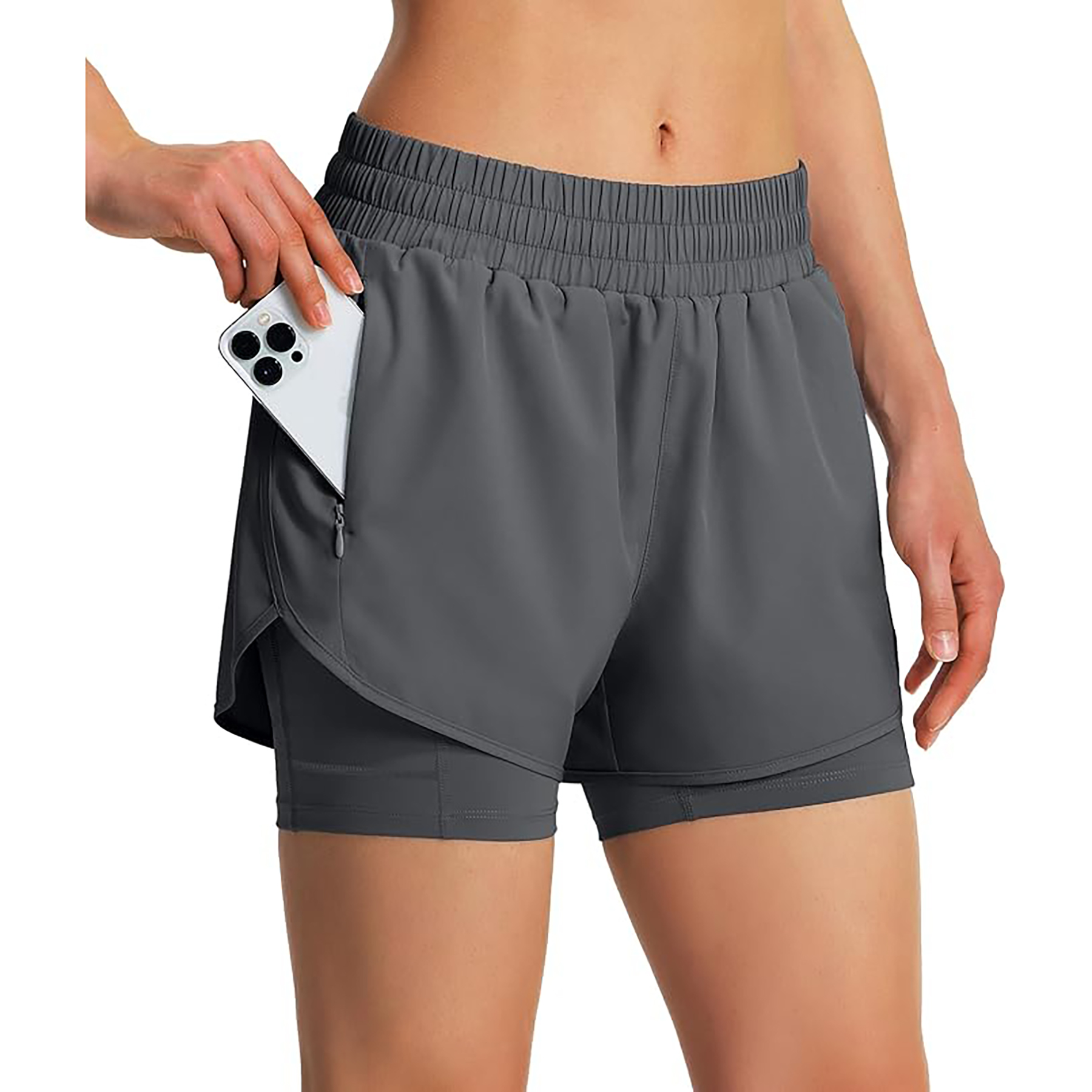 Women's2 I n 1 Quick Drying Sports Shorts with Lining 7