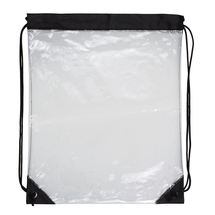 13" W x 16" H - "Everest" Tall Clear Drawstring Cinch Pack Backpack 10