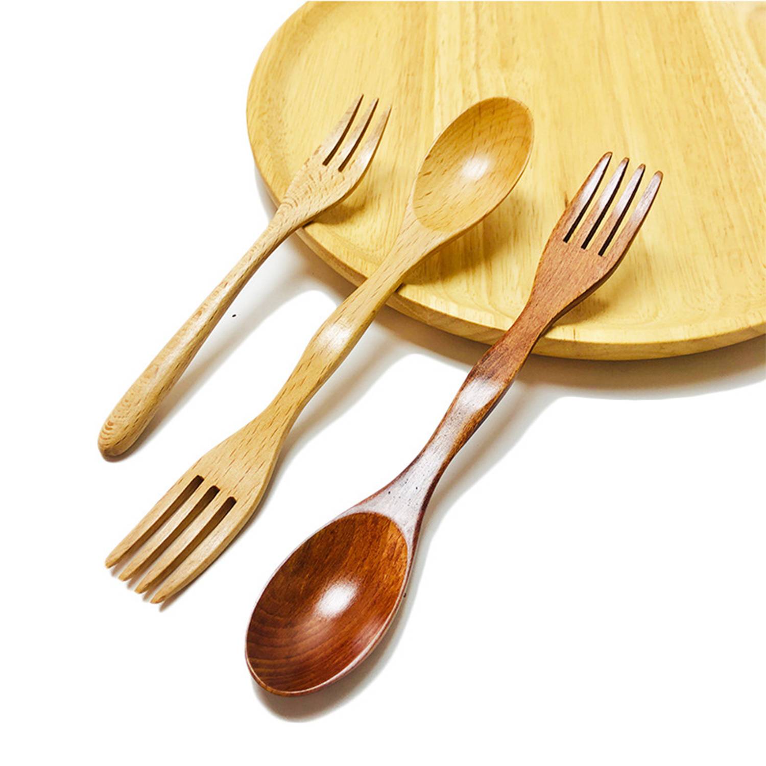 Multi-function Wooden Fork And Spoon, custom kitchen gadget with logo imprint 3