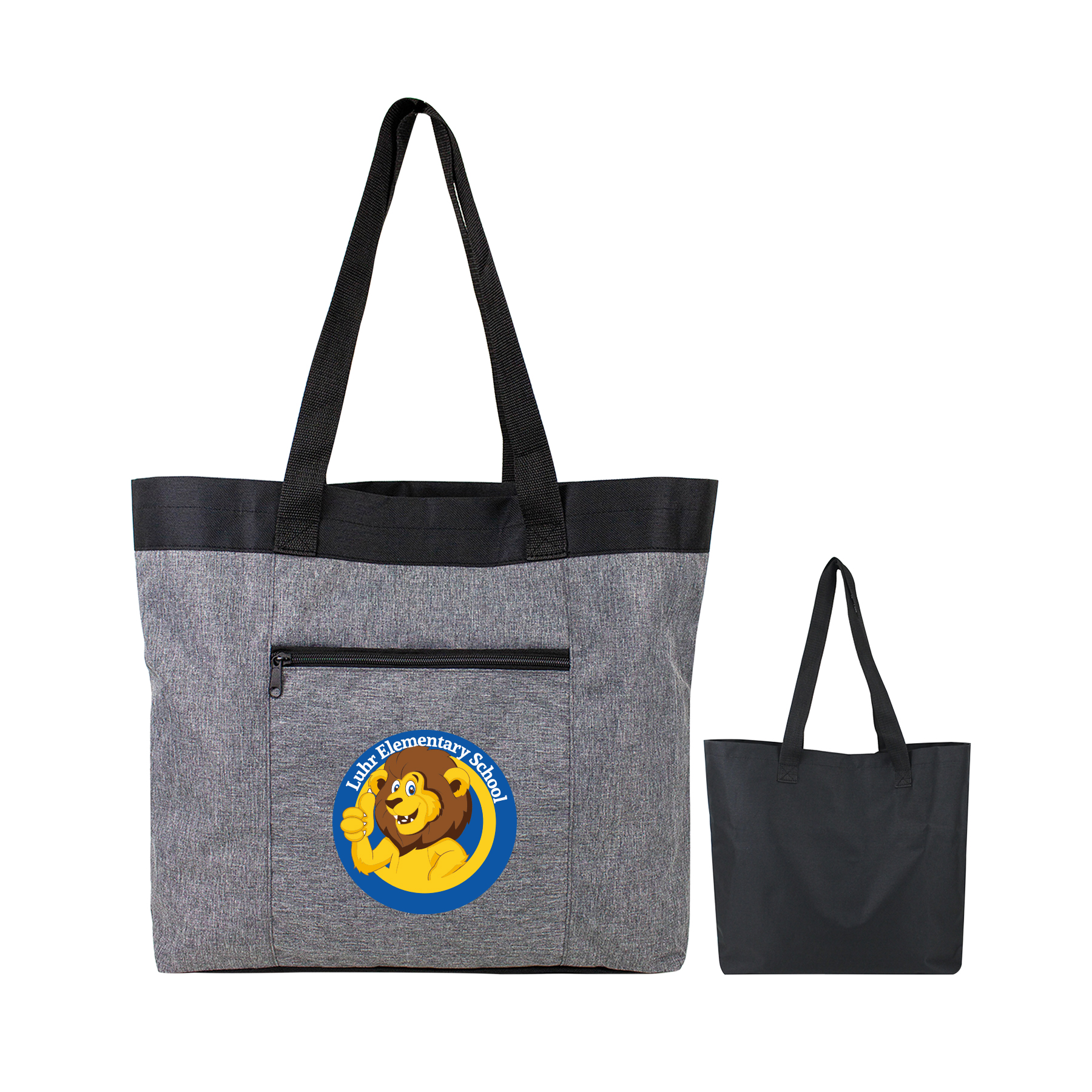 600D Heather Gray Open Tote 4