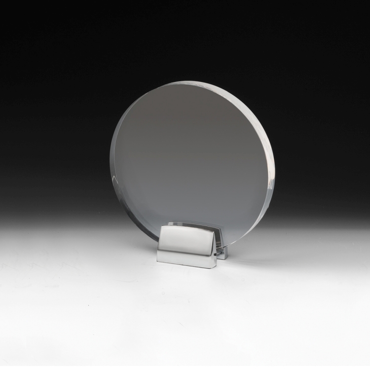 Round Award w/Chrome Base (6 1/2" dia. x 3/4") - Laser Engraved 2