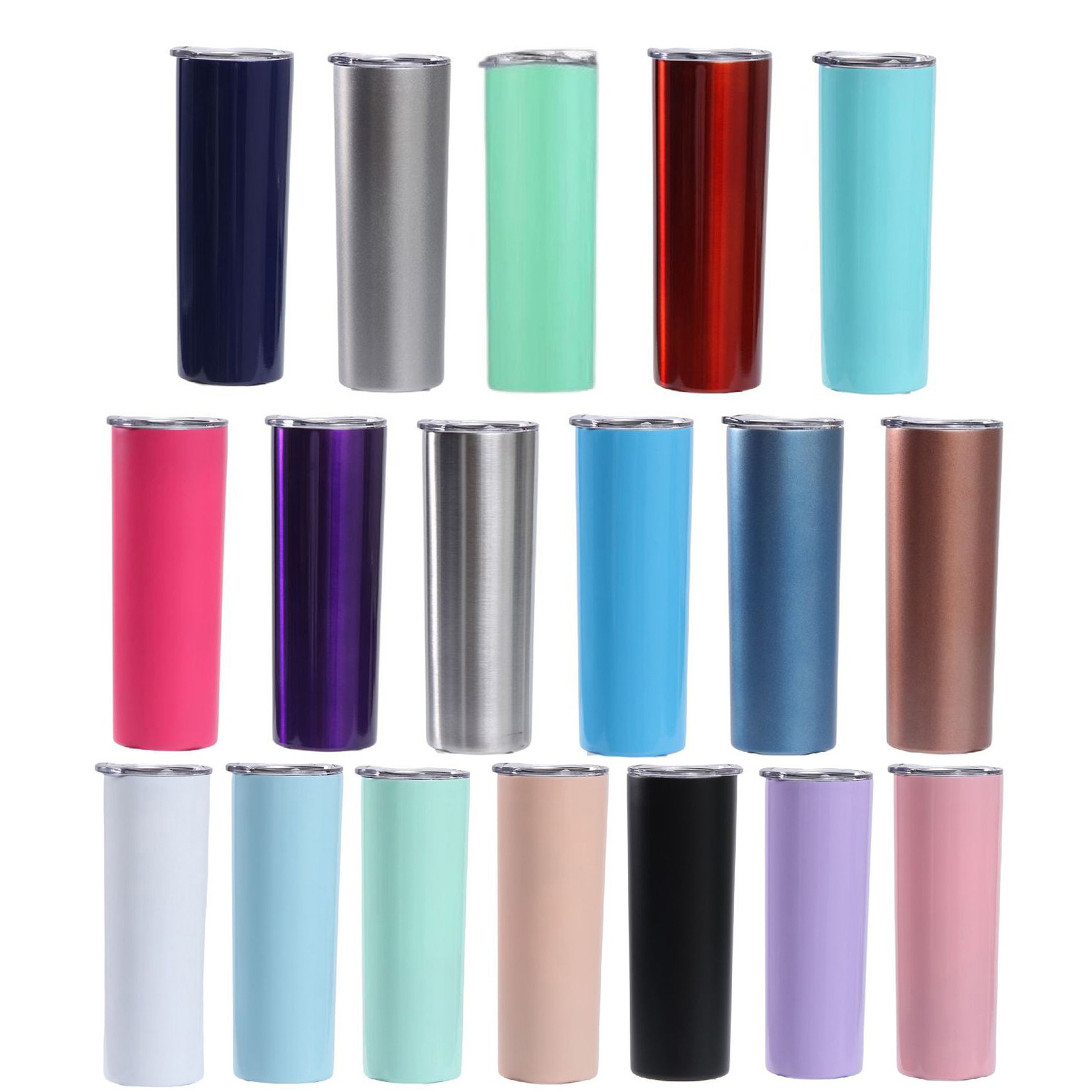 20oz Skinny Straight Tumbler with Straw 2