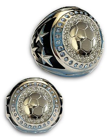 Soccer Championship Bling Ring Silver 1