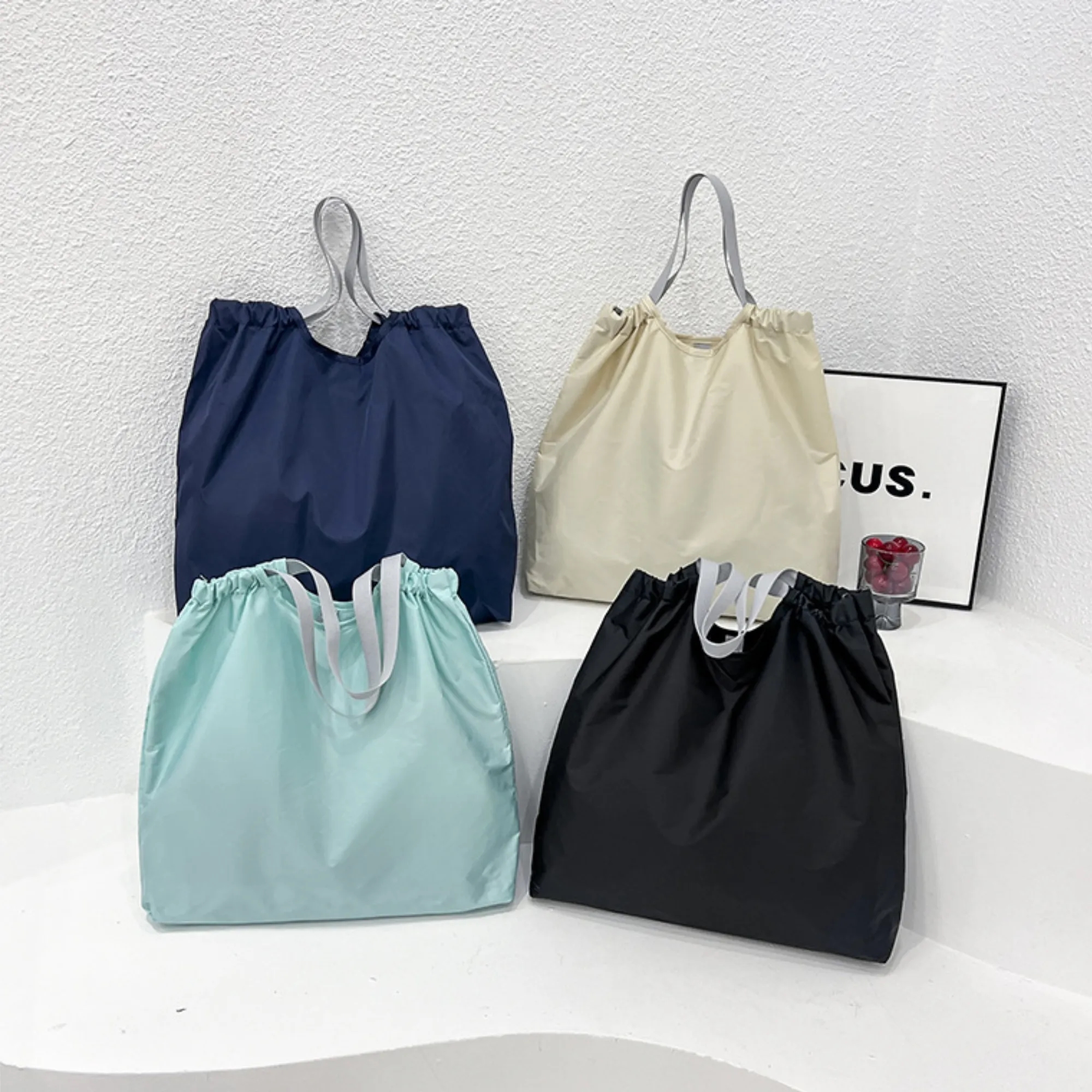 Foldable Market Shopping Bag Reusable Tote For Groceries, custom tote bag with logo imprint 5