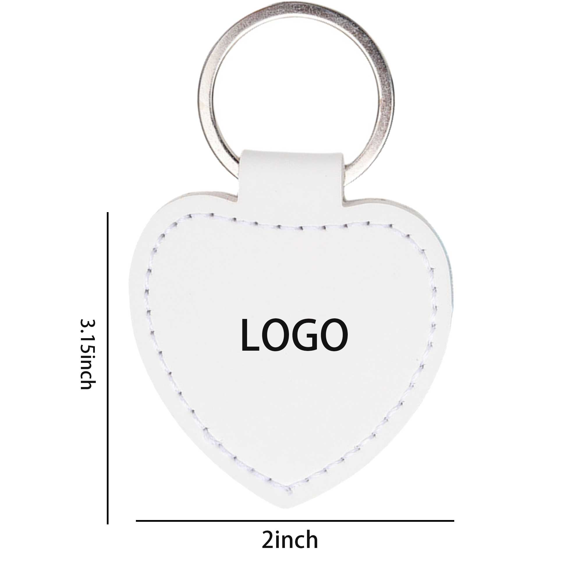 Fashion Heart Leather Keychain 2