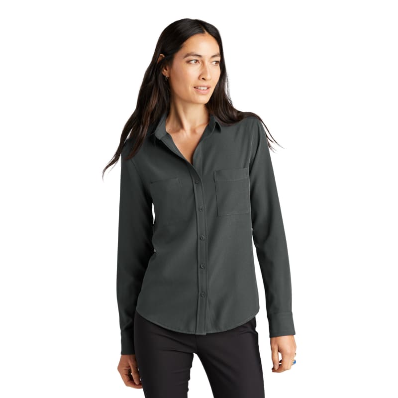 MERCER+METTLE Women's Stretch Crepe Long Sleeve Camp 7