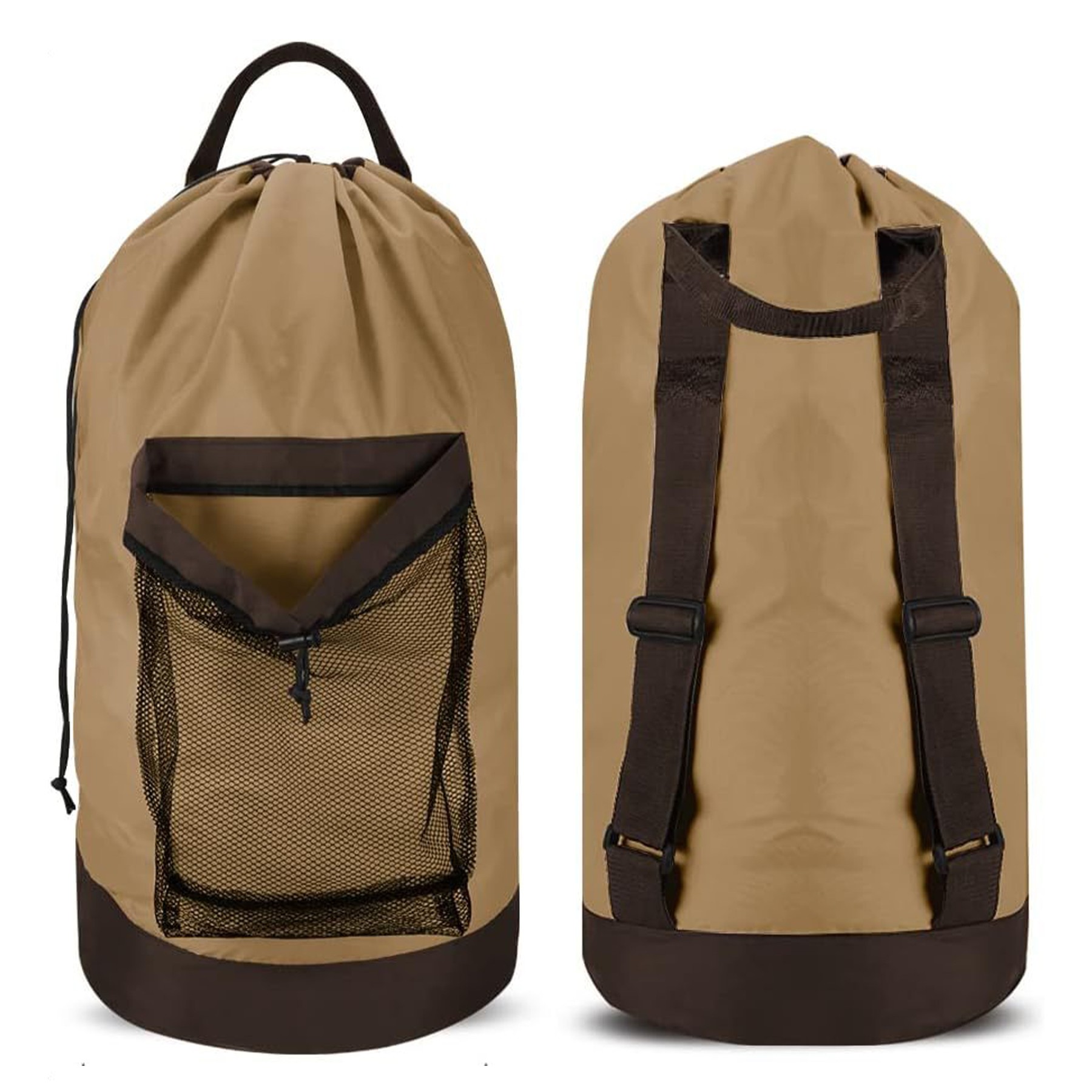 Laundry Backpack With Shoulder Straps/Mesh Pocket 6
