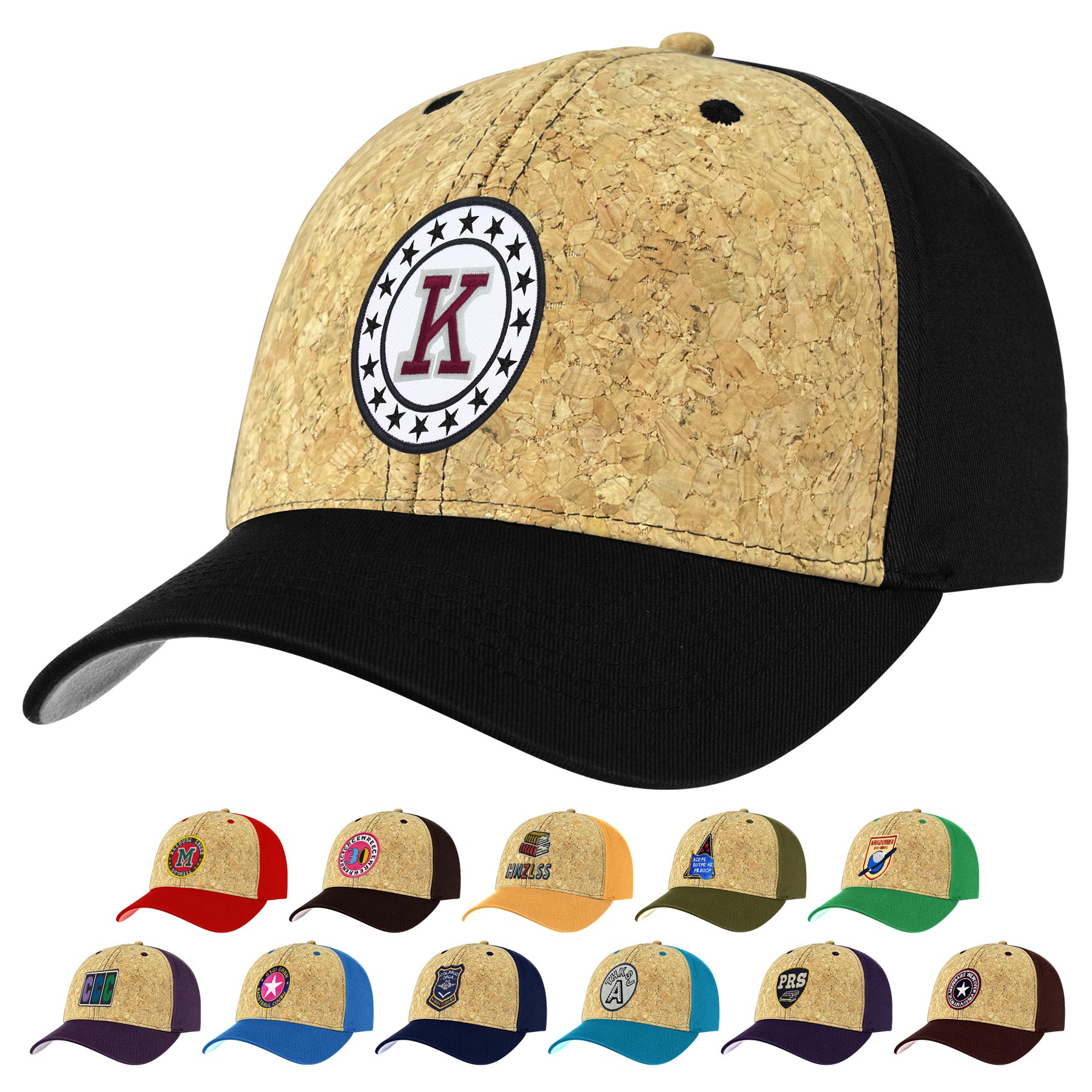 Two Tone 6 Panel Cork Trucker Baseball Cap 10