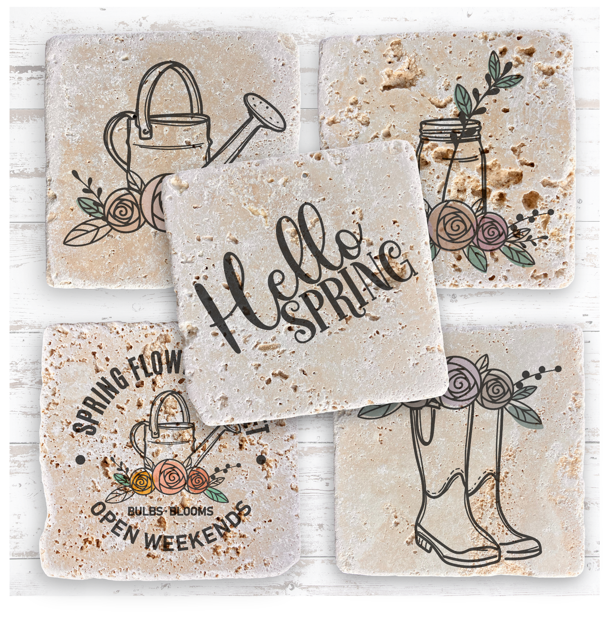 Tumbled Travertine Coaster 23