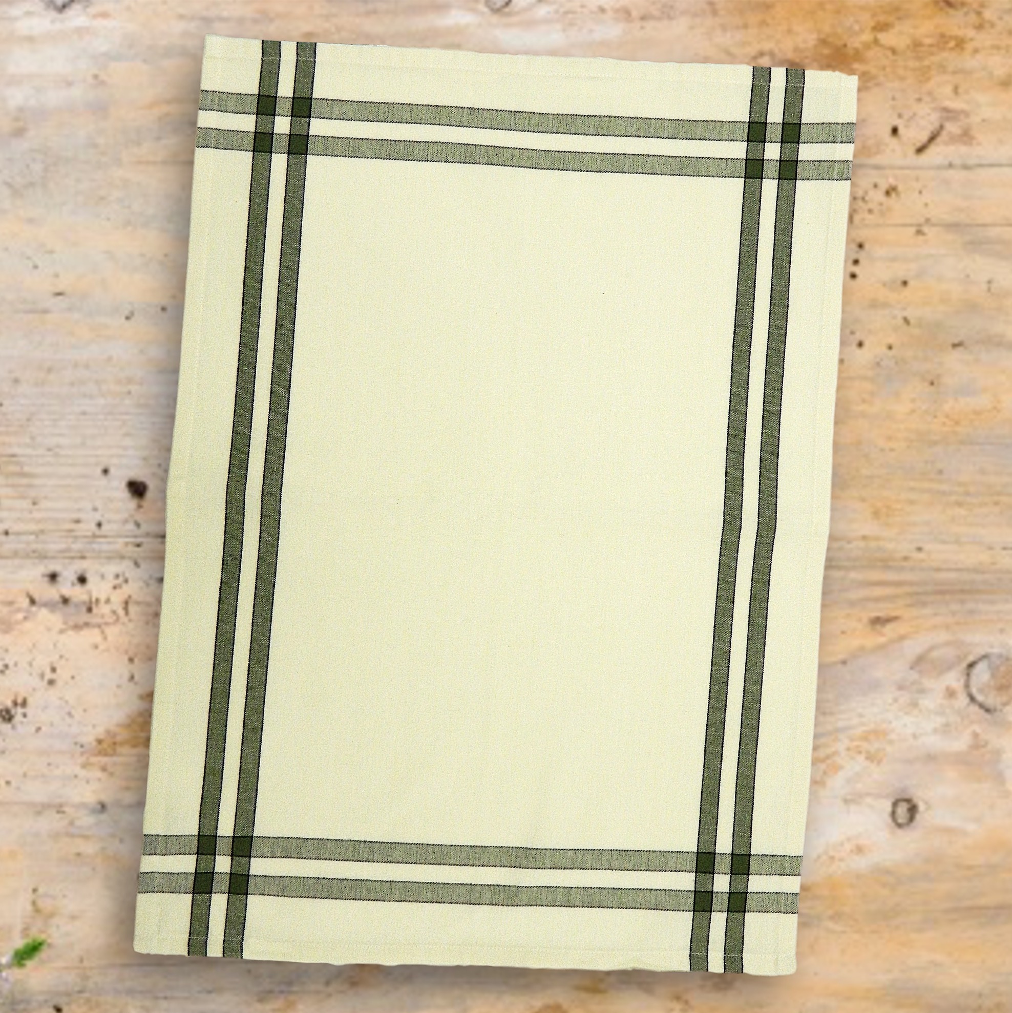 Sage/Black Double Stripe Kitchen Towel - 20"x28" 4