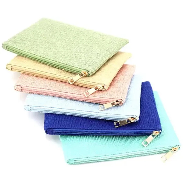 Custom Jute Organizer Zipper Pouch 7