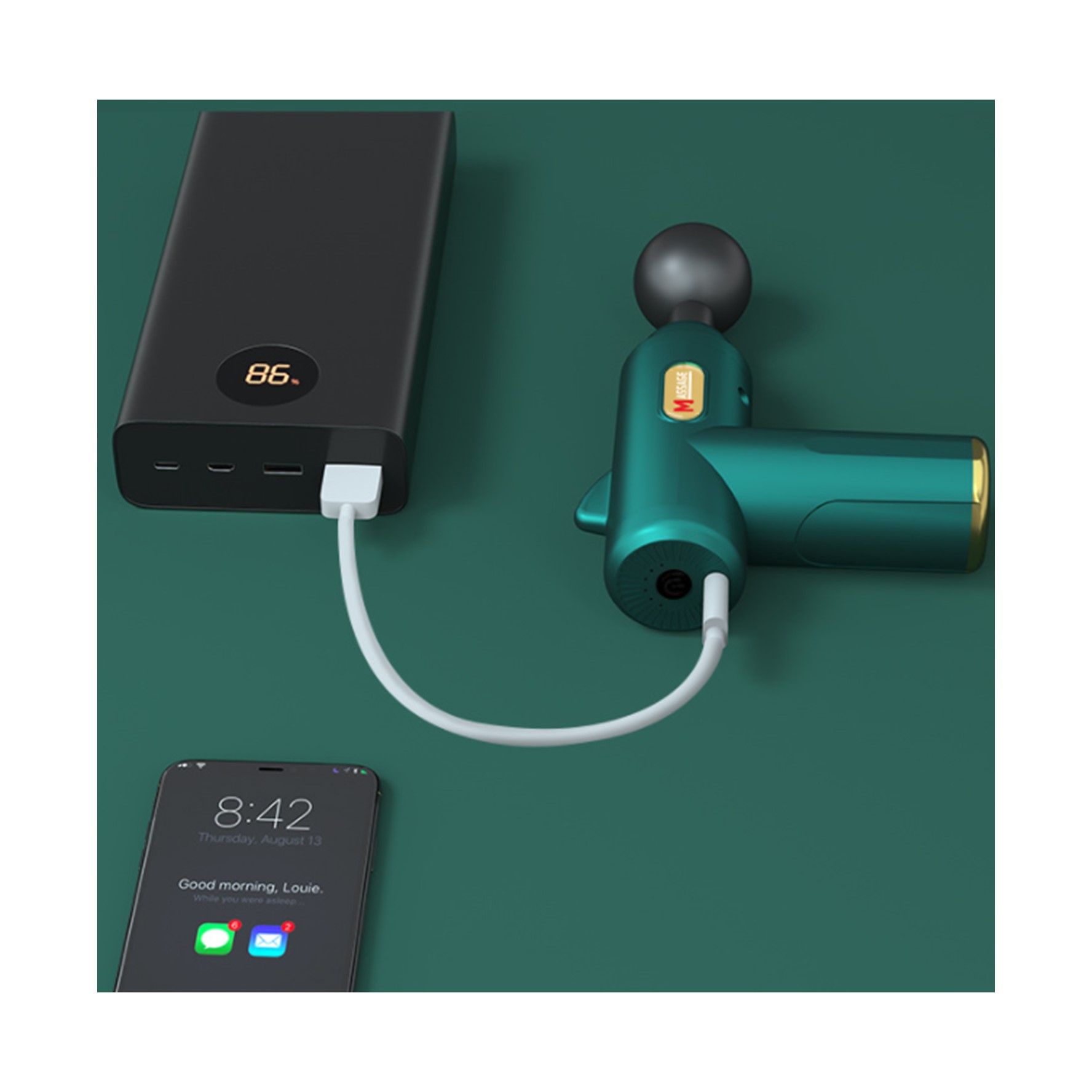 Mini Muscle Massage Gun with 8 Attachments 3