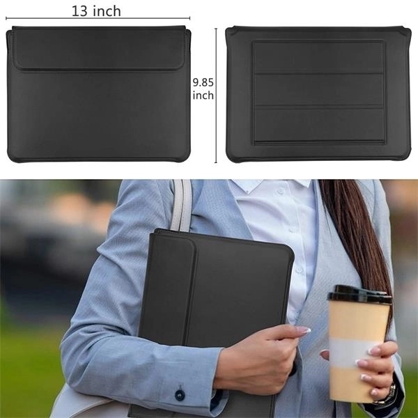 Laptop Sleeve Case PU Leather With Stand Function 4