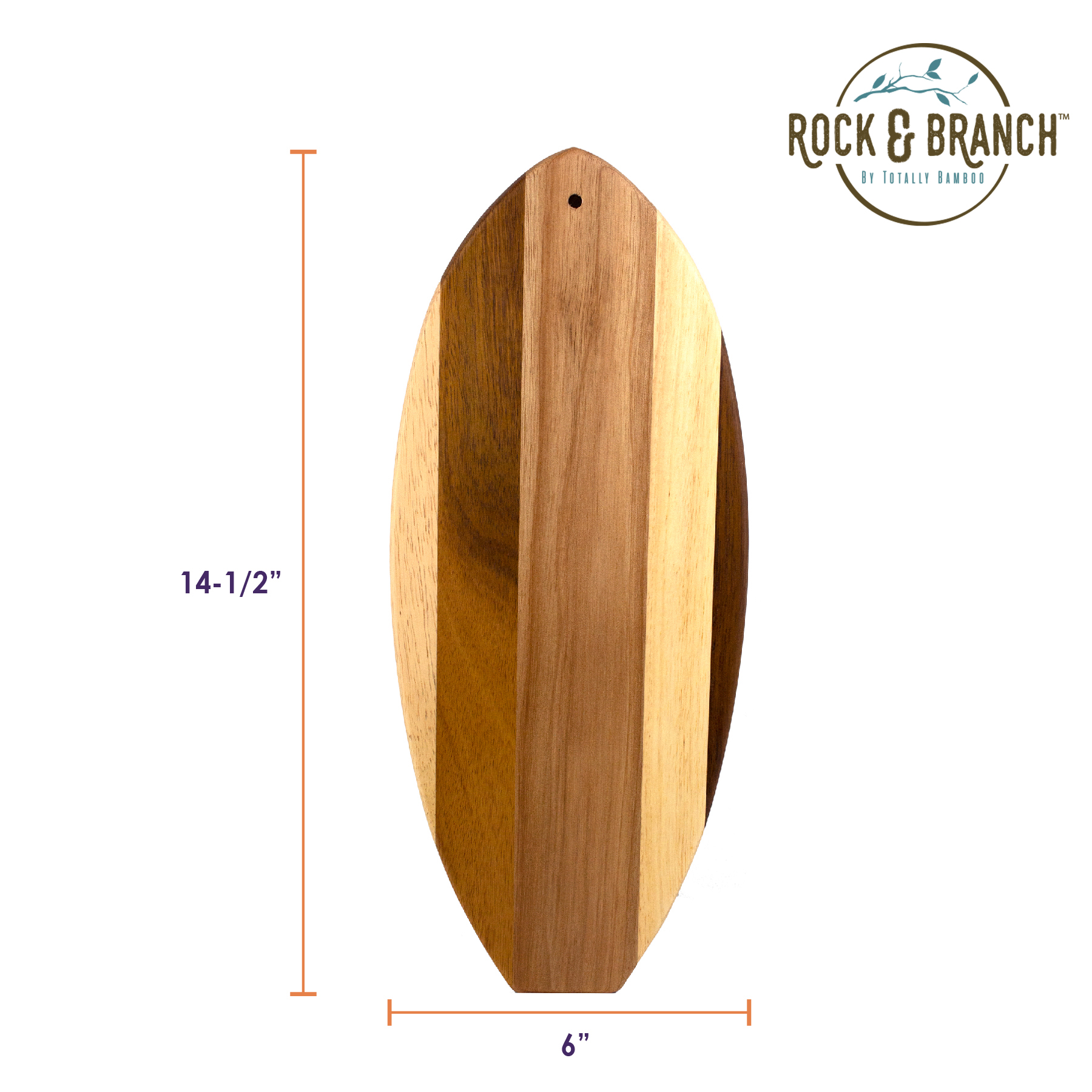 Rock & Branch® Shiplap Series Lil' Surfer Cutting & Serving Board 9