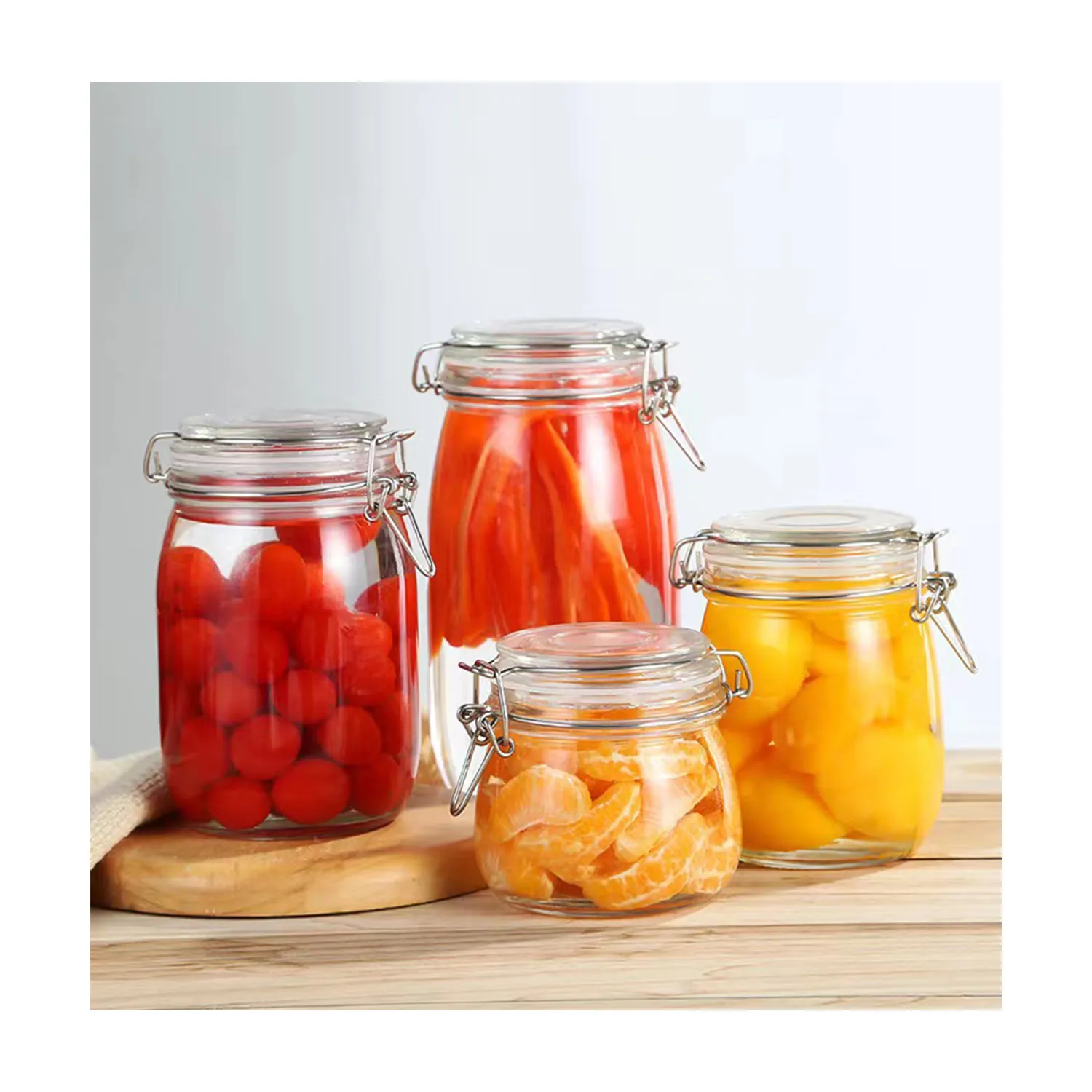 Airtight Glass Food Storage Jar with Clamp Lid 6