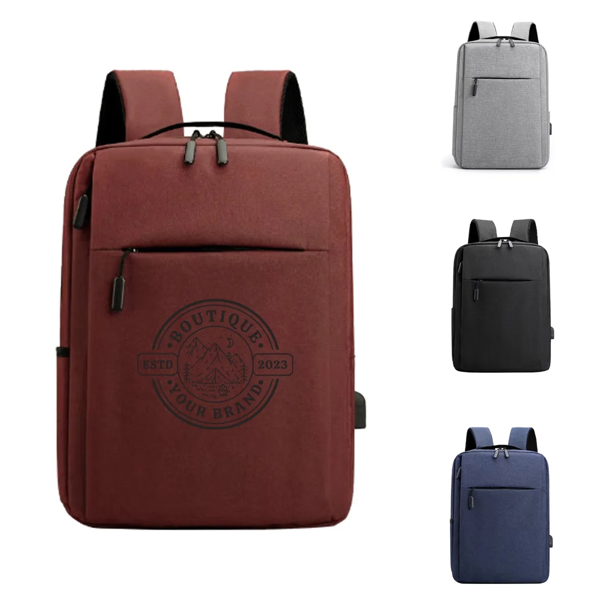 Men's Laptop Business Backpack 15.6 Inch With USB Port 2