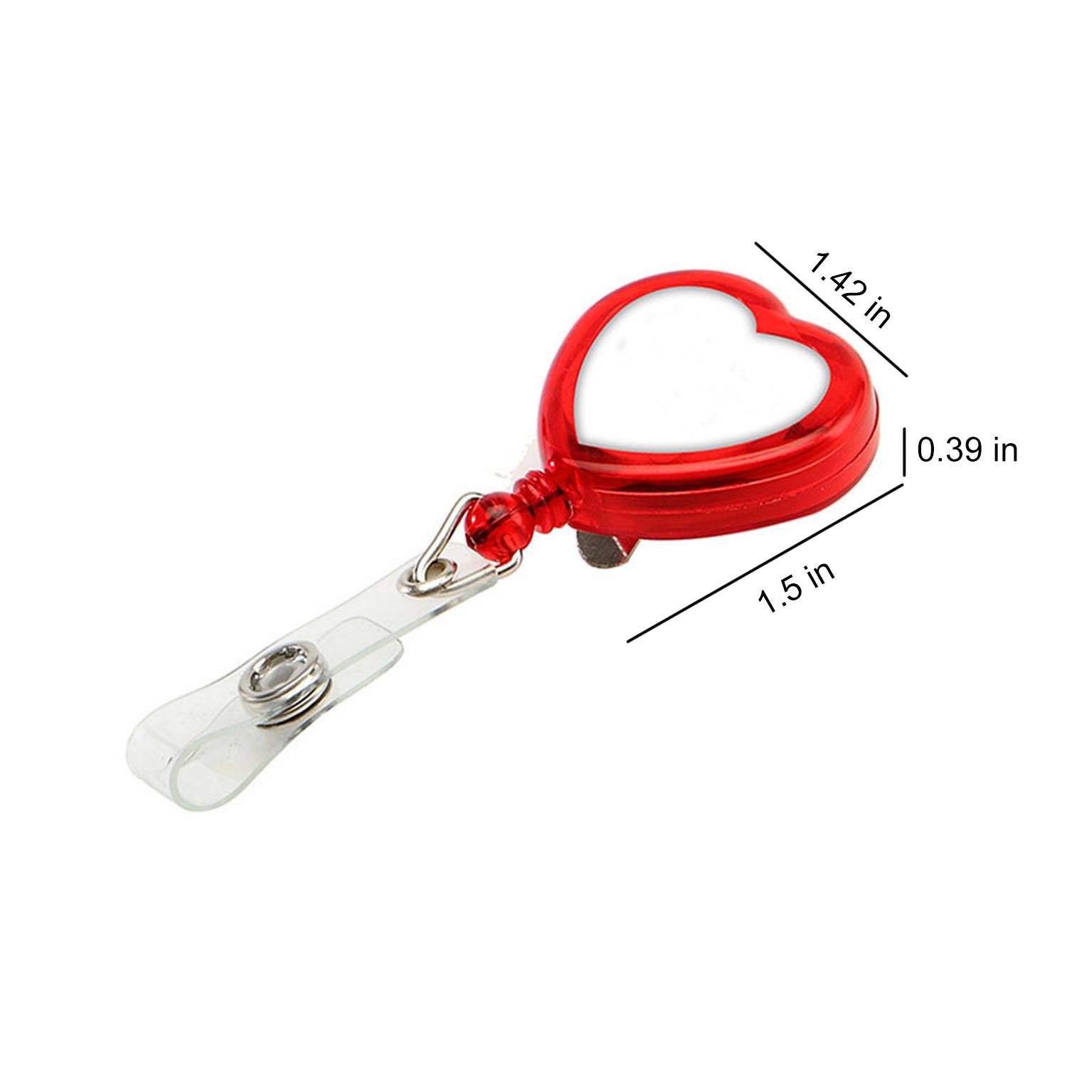 Heart-Shaped Retractable Badge Reel 5