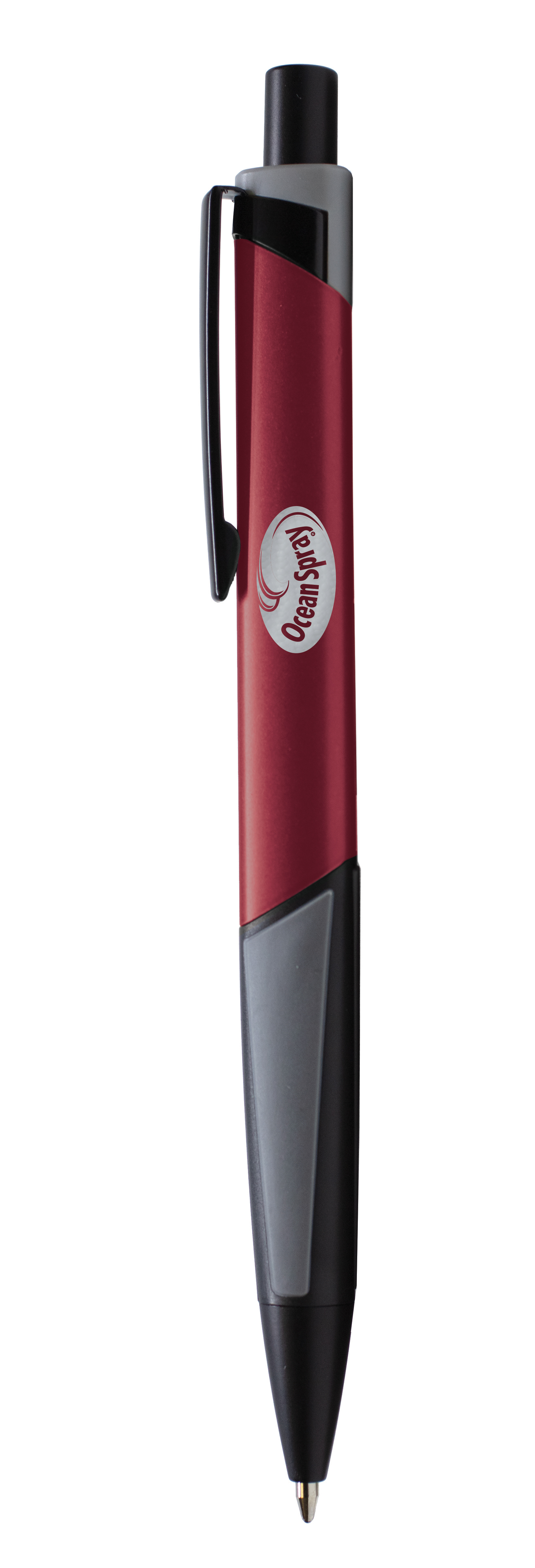 Metal Triangular Retractable Ballpoint Pen with Finger Grip