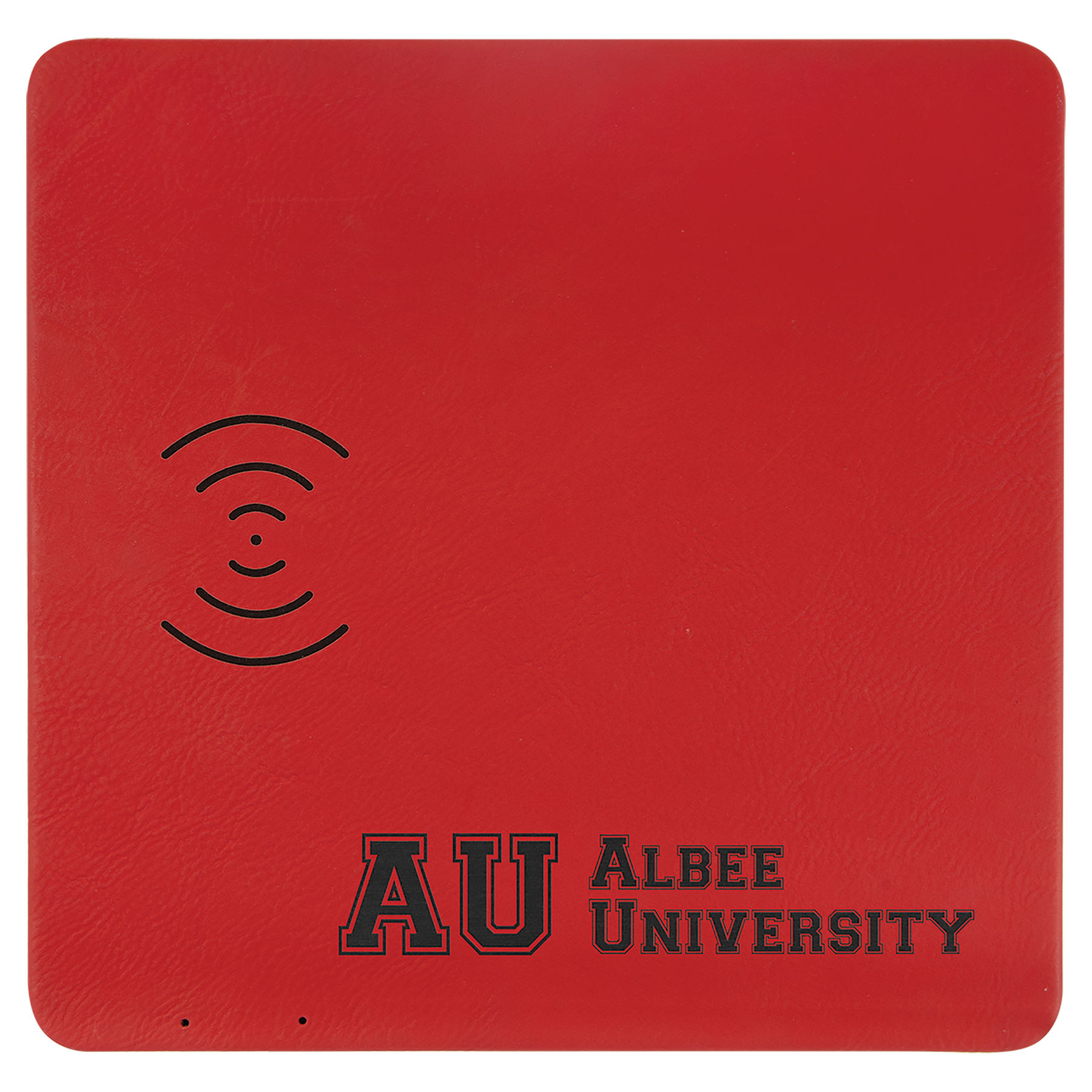 8" x 8" Red Leatherette Phone Charging Mat 2