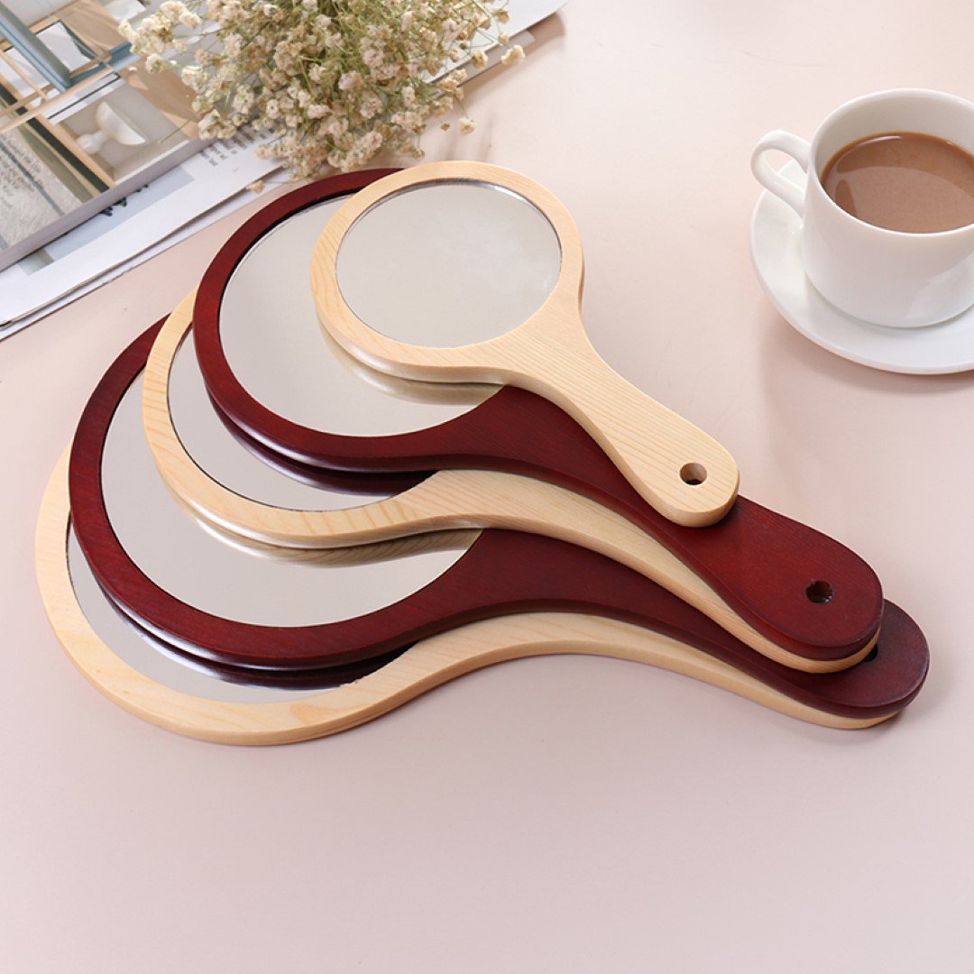 Cosmetic Round Wooden Mirror 2