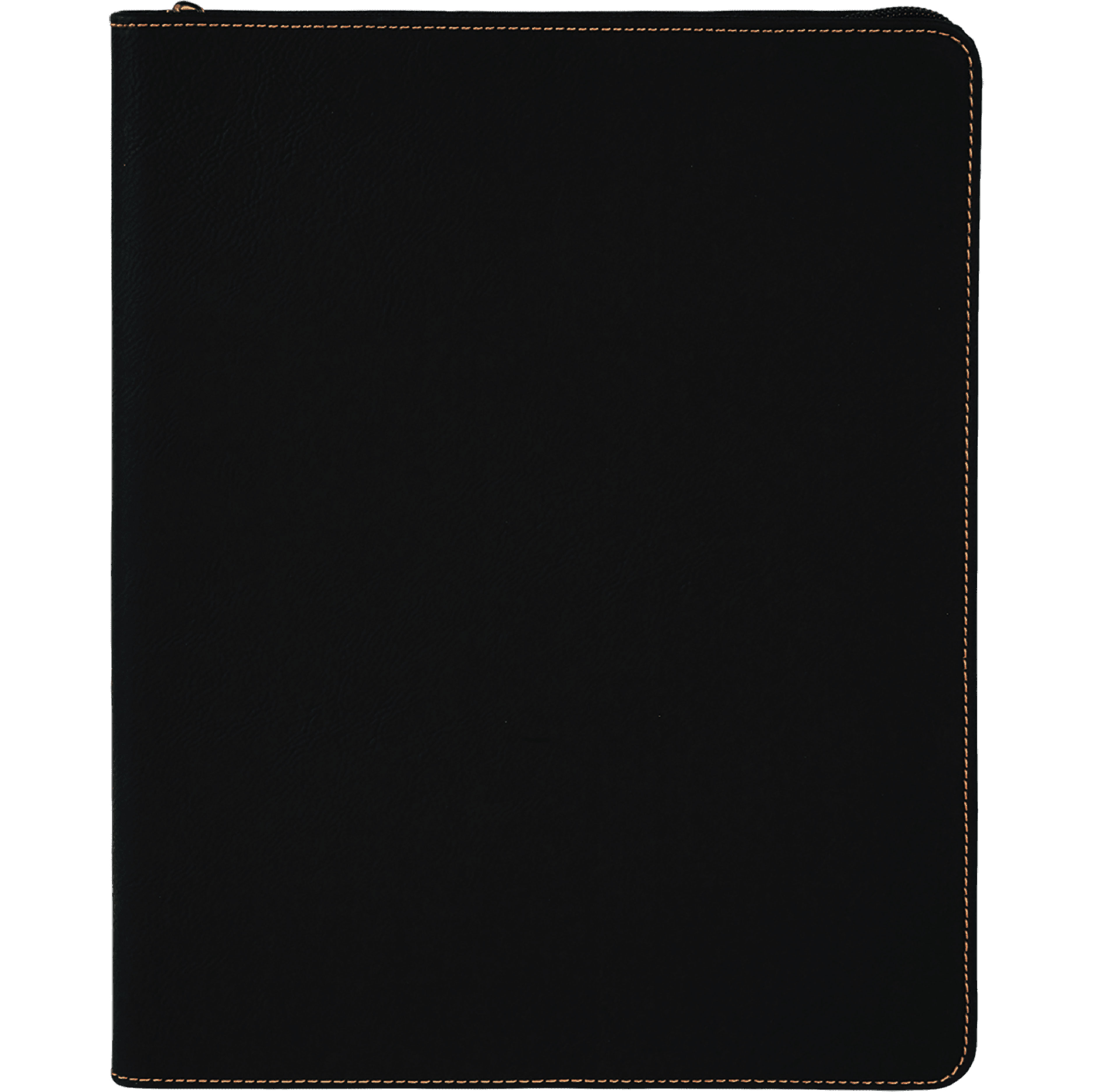 9" x 12" Leatherette Black/Gold Portfolio with Zipper 5