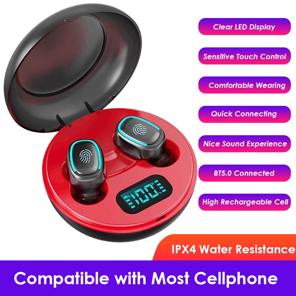 Wireless Earbuds Bluetooth Headphones With Charging Case 4