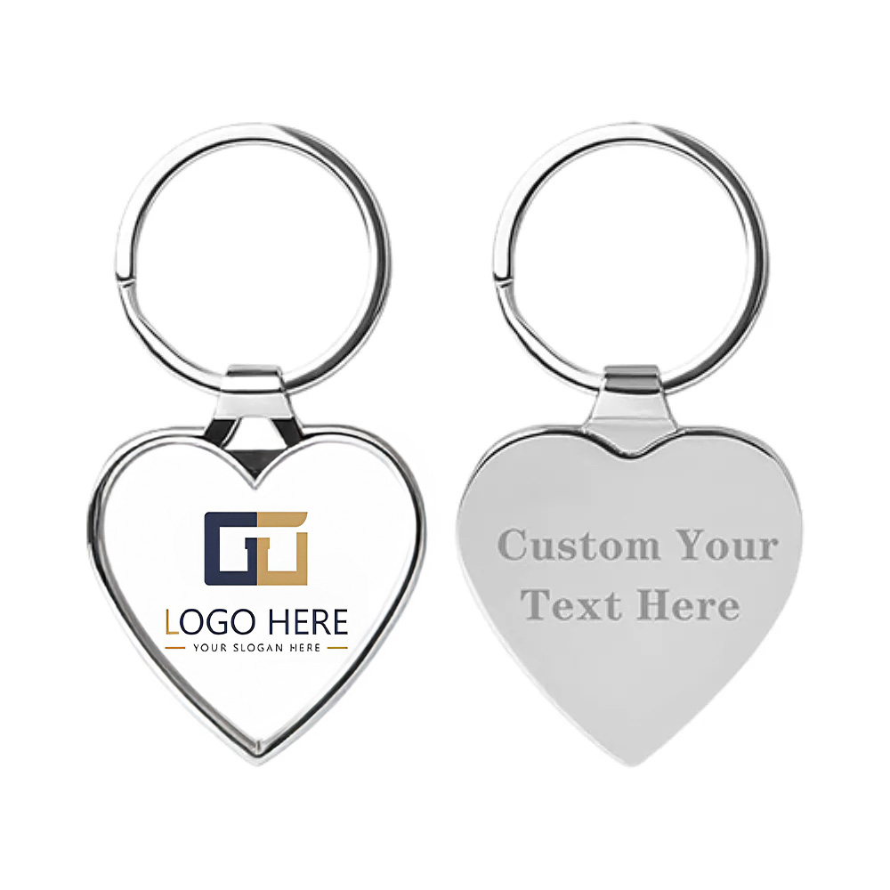 Heart Shape Stainless Steel Keychain With Photo 5