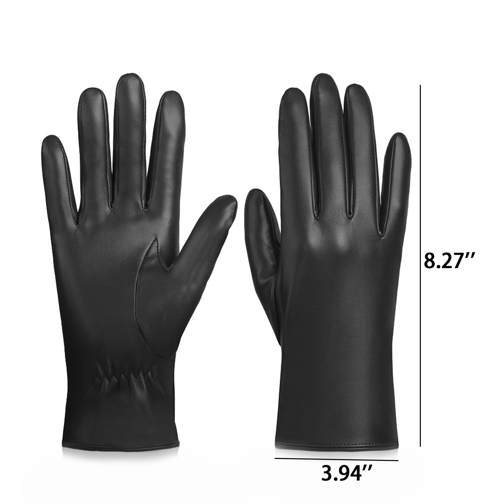 Wool-Lined PU Leather Winter Gloves MOQ20 3