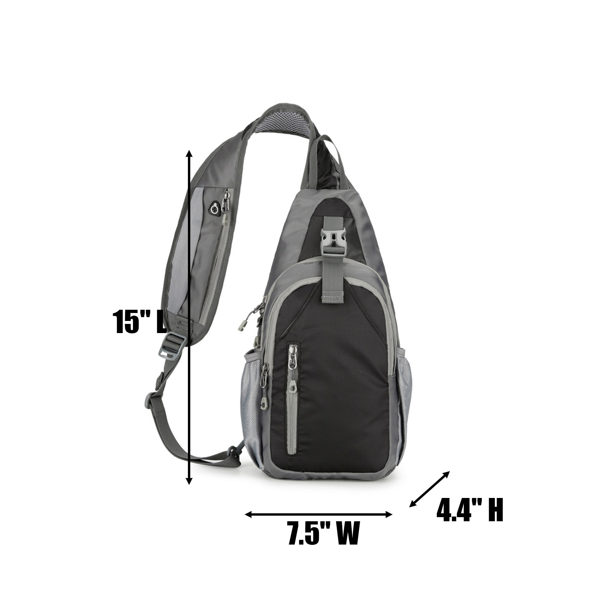 Water Resistant Crossbody Sling Bag 15" x 7.5" x 4.4" 3
