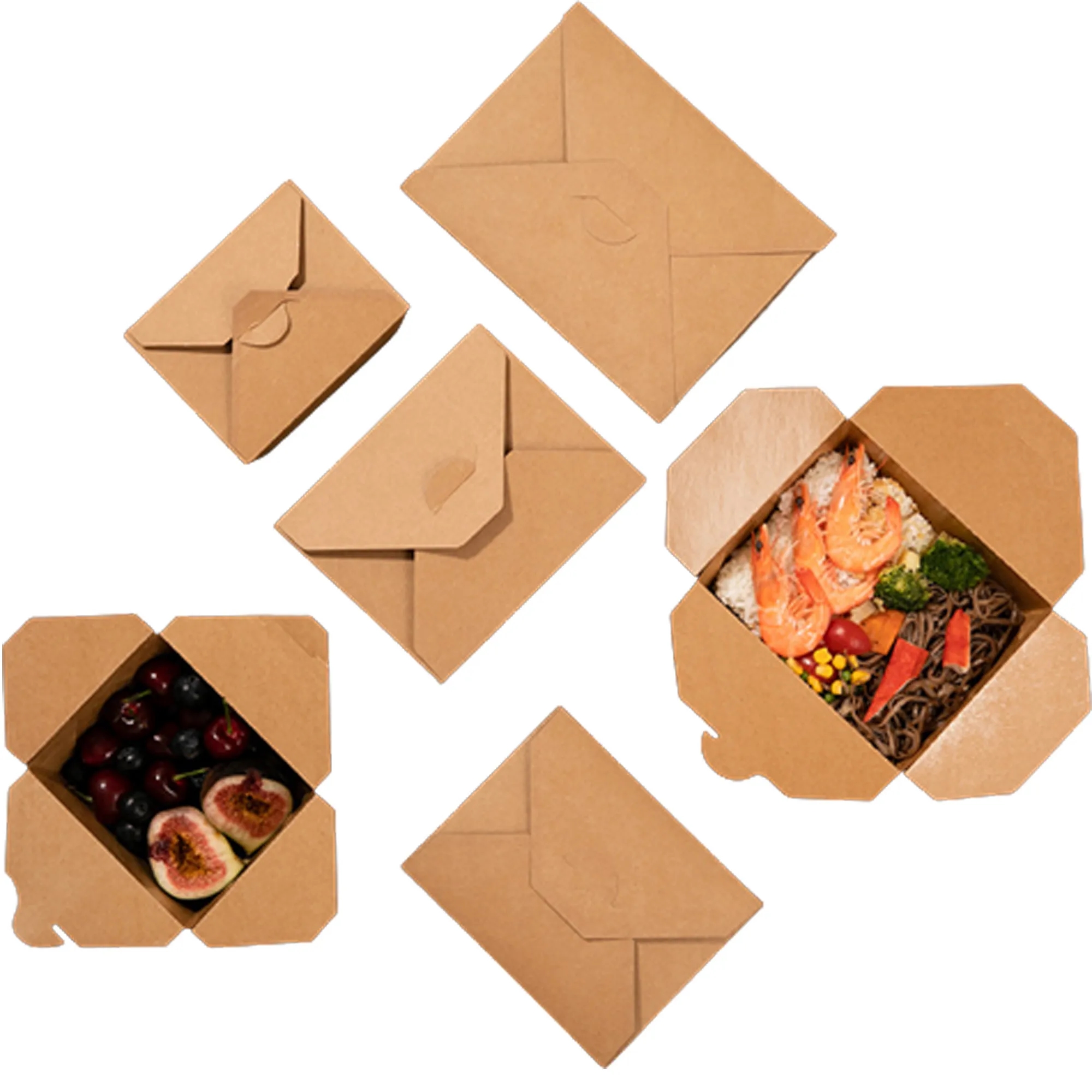 50 OZ Disposable Food Packaging Cowhide Paper Box 4