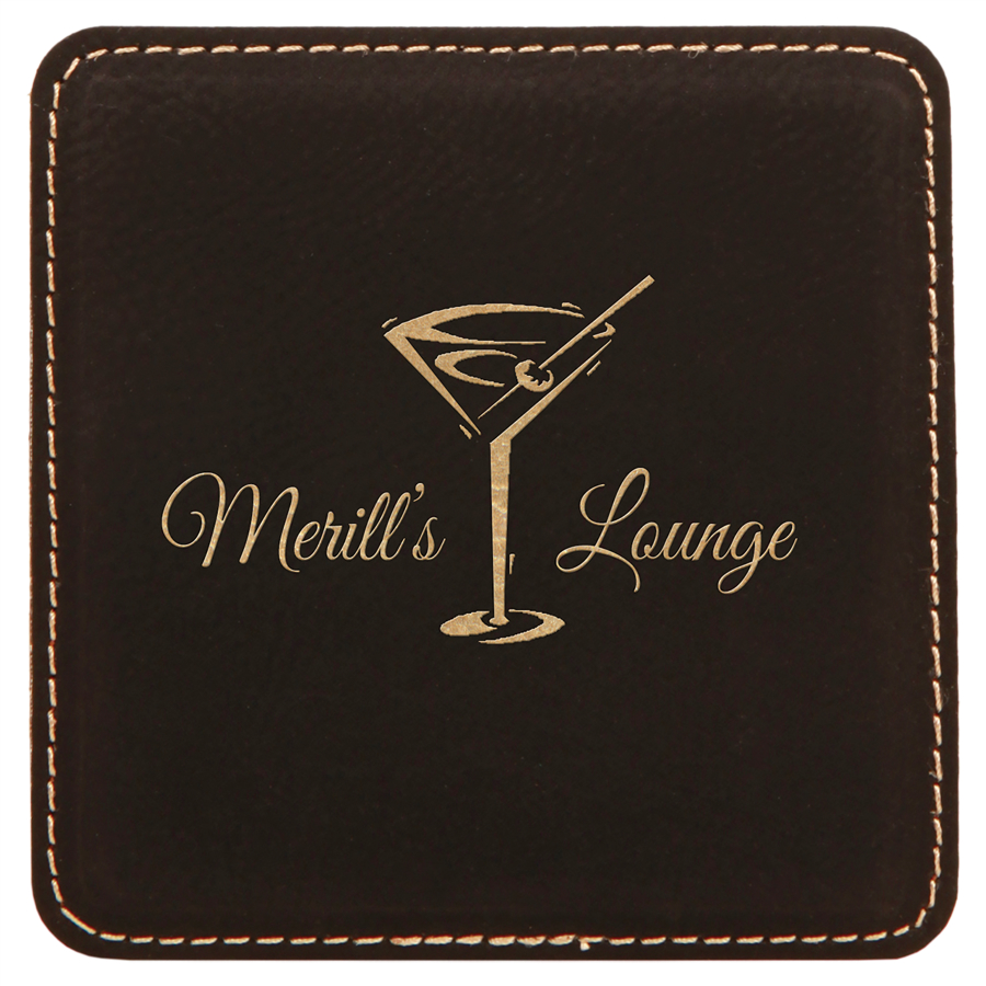 Leather Square Coaster, 4 x 4 x 5/32" 23