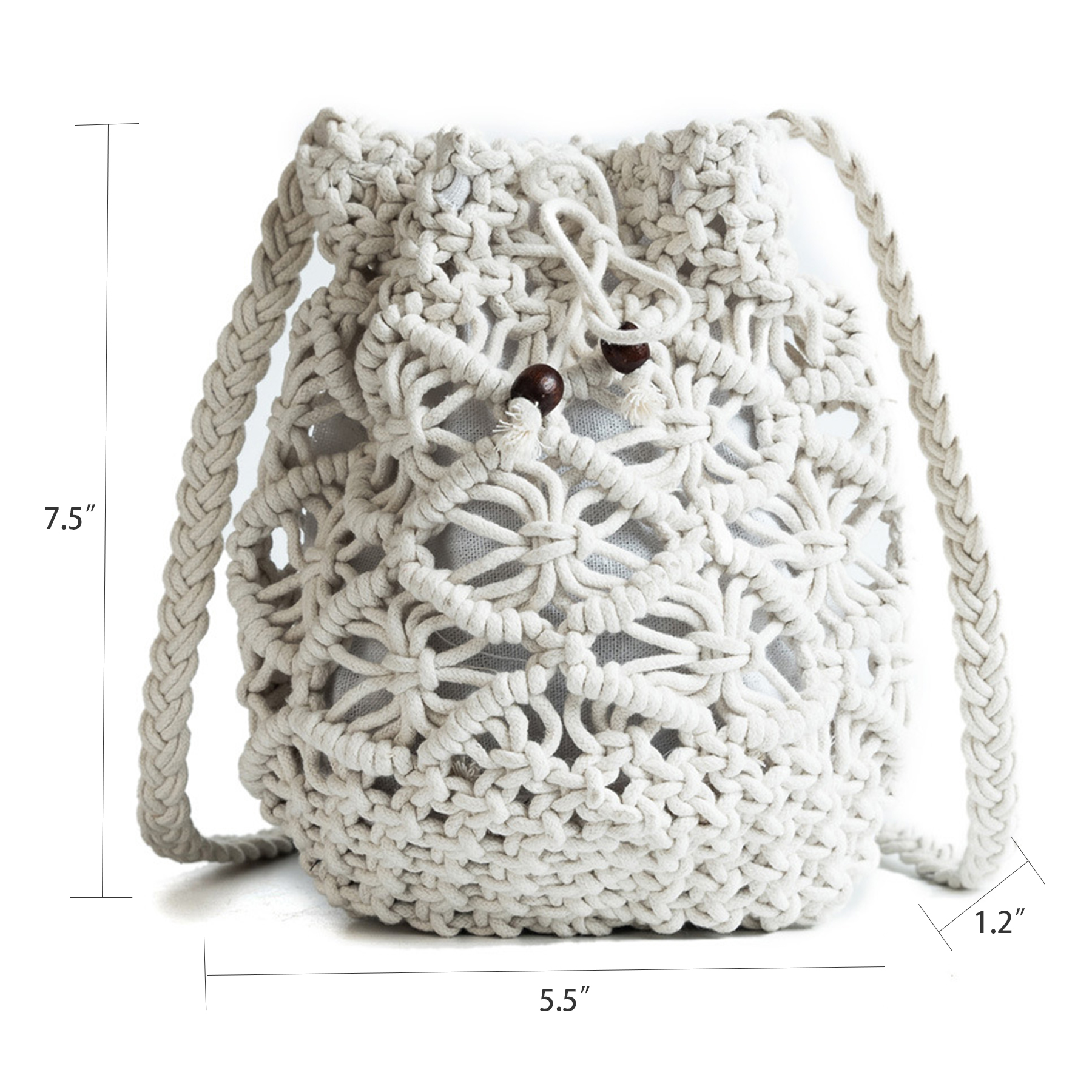 Jute Drawstring Crossbody  Beach woven hollow Messenger bag 2