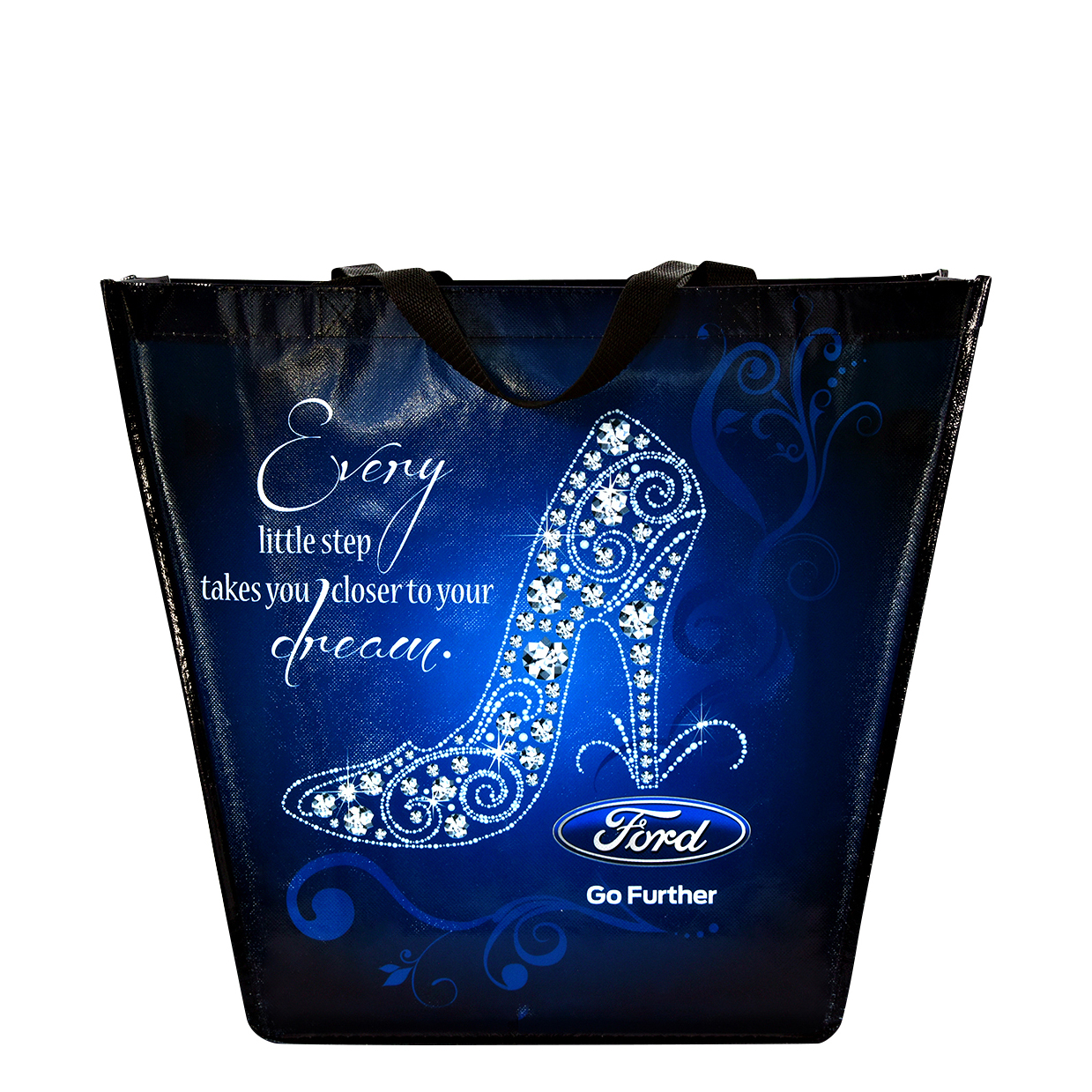 Custom 120g Laminated Trapezoid-Shaped shopping bag 15"x16"x4" 1