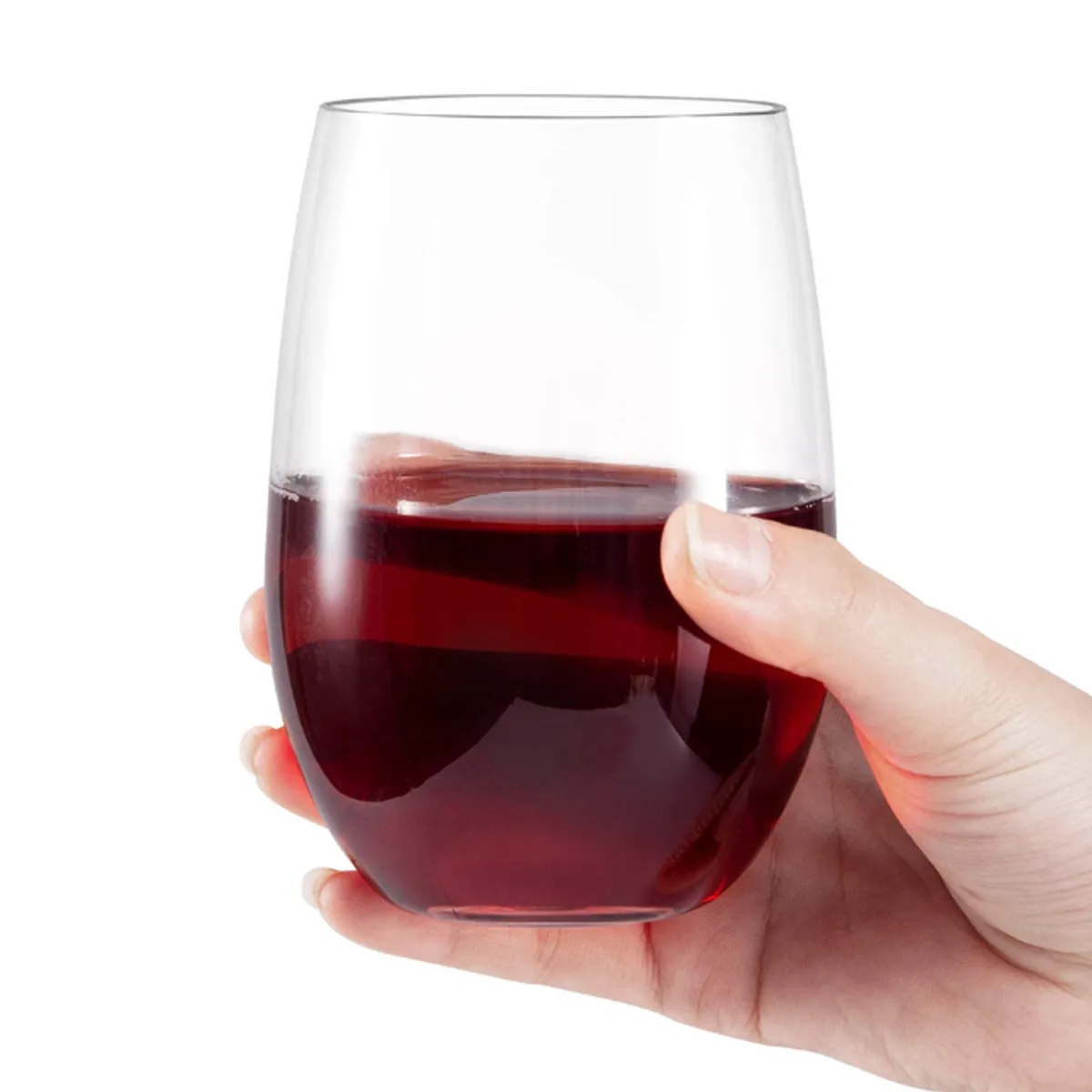 Unbreakable Reusable 16oz Plastic Stemless Wine Glass 4