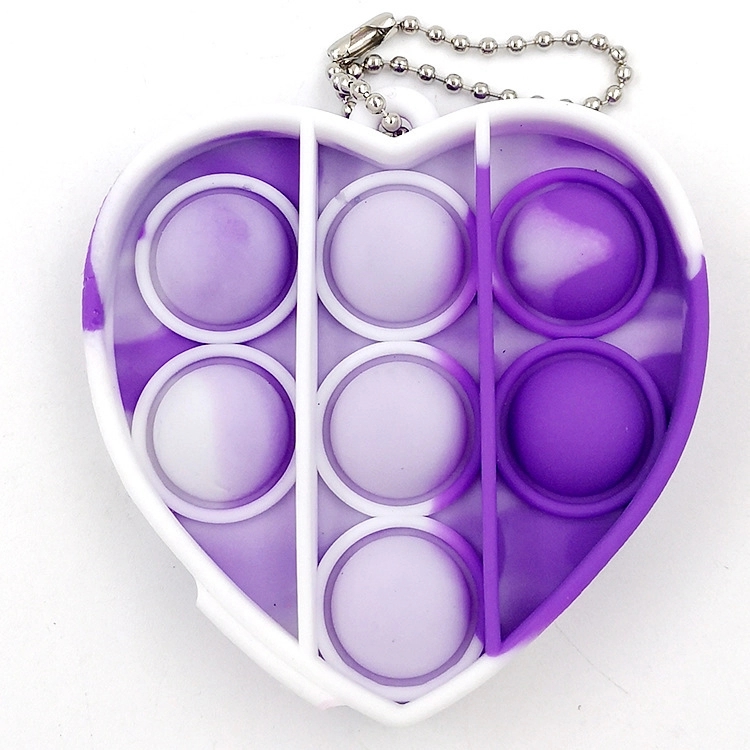 Heart Push Bubble Pops Fidget Keychain 2