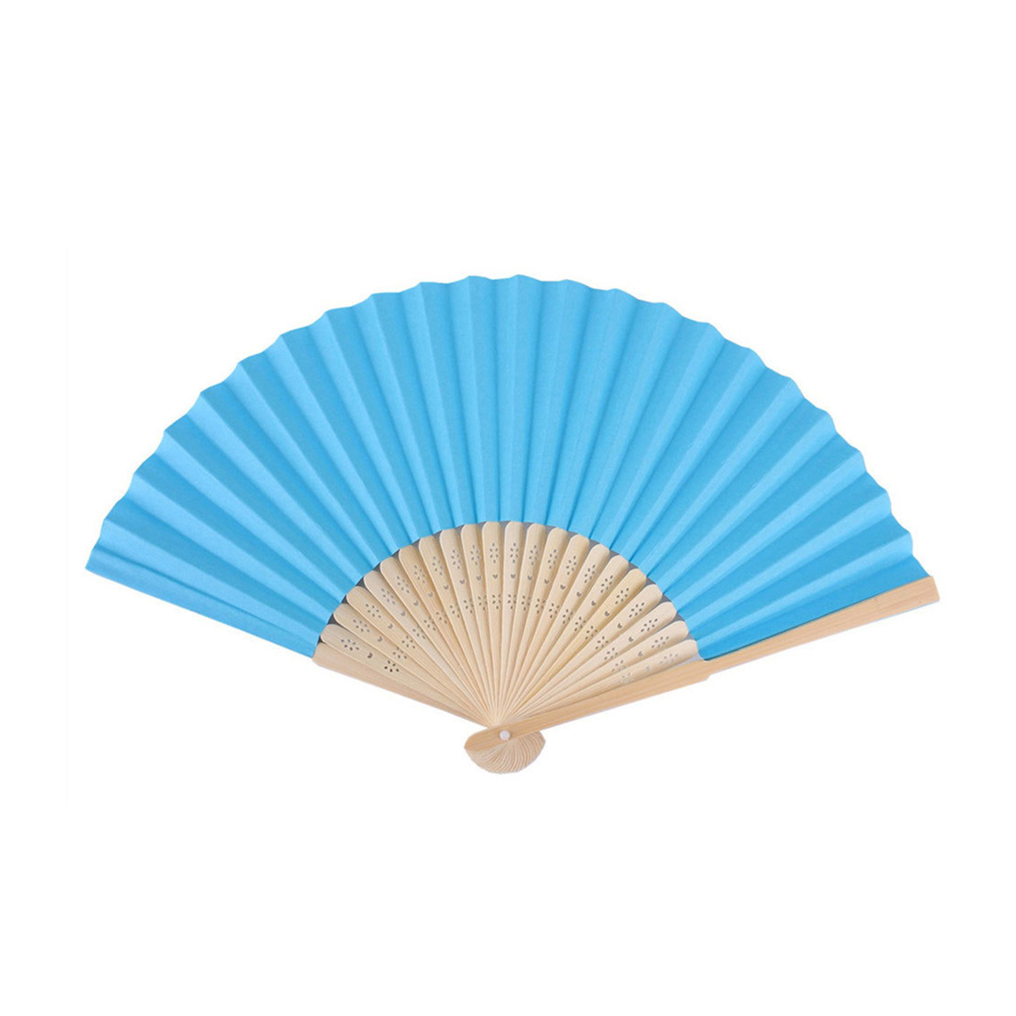 Traditional Style Folding Paper Fan With Bamboo Handle 6