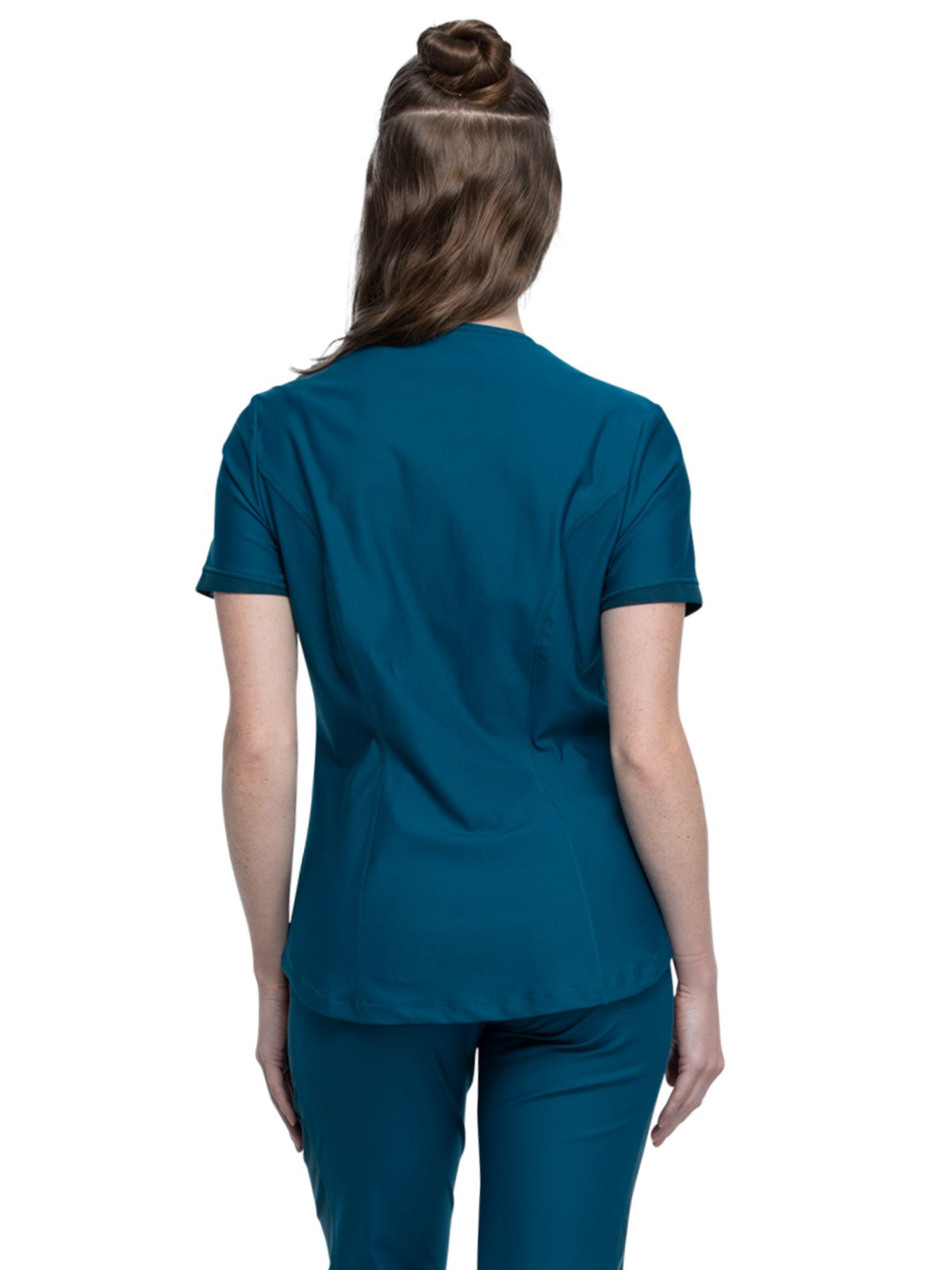 Cherokee - Form - Women's 2-Pocket Curved Hemline V-Neck Top 20