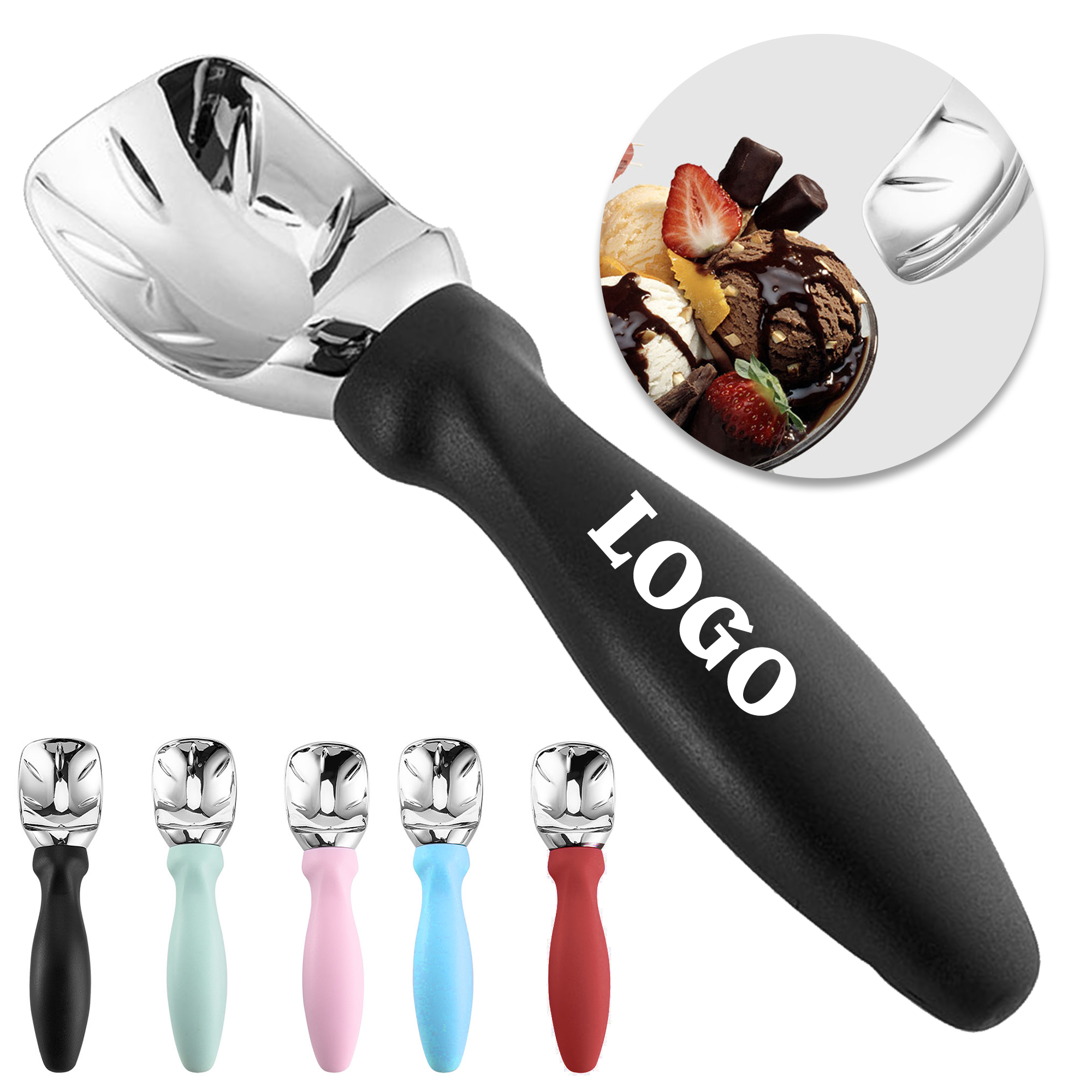 Non-Slip Rubber Handle Ice Cream Scoop 2