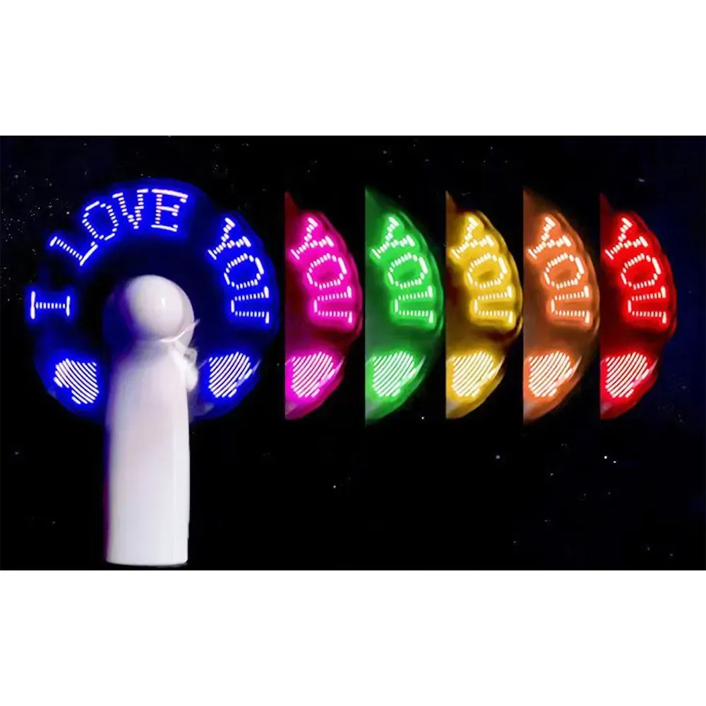 Handheld Fan With LED Custom Message 2