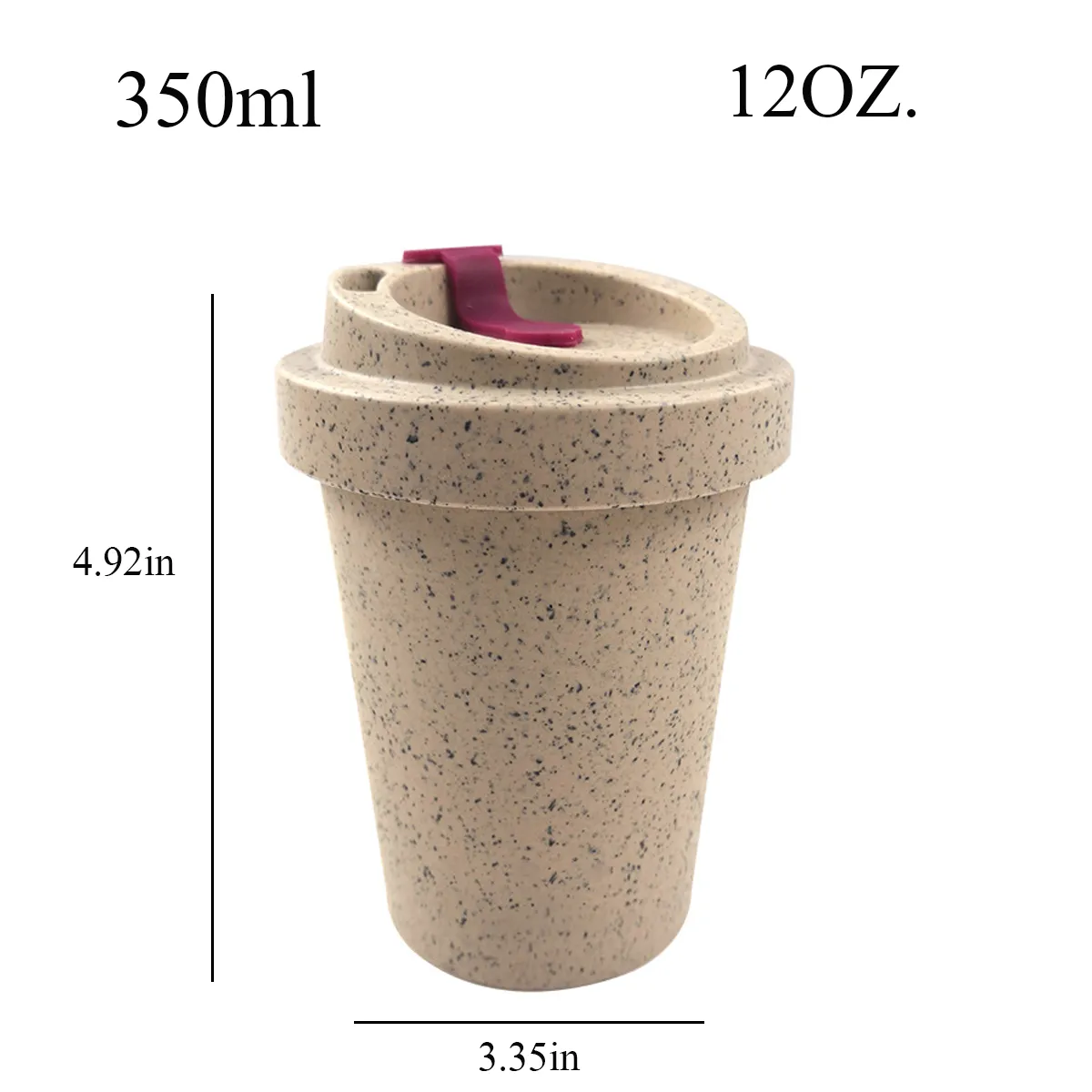 12OZ. Reusable bamboo fiber coffee wheat straw mugs cups 5