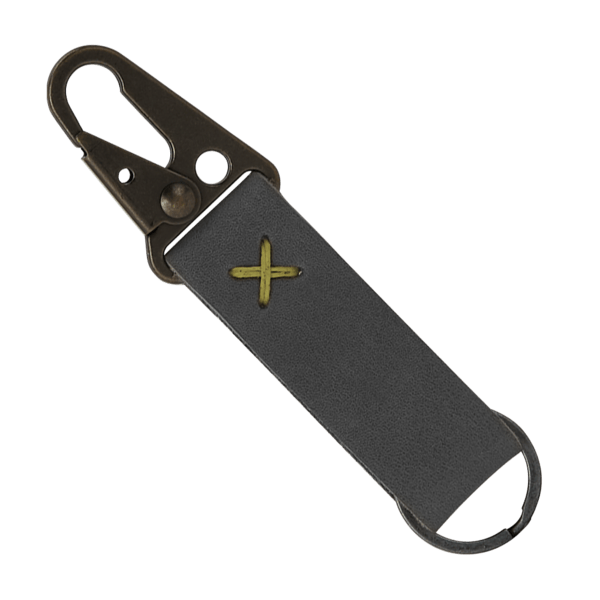 Busker Leather Keychain with Antique Nickel Carabiner 89