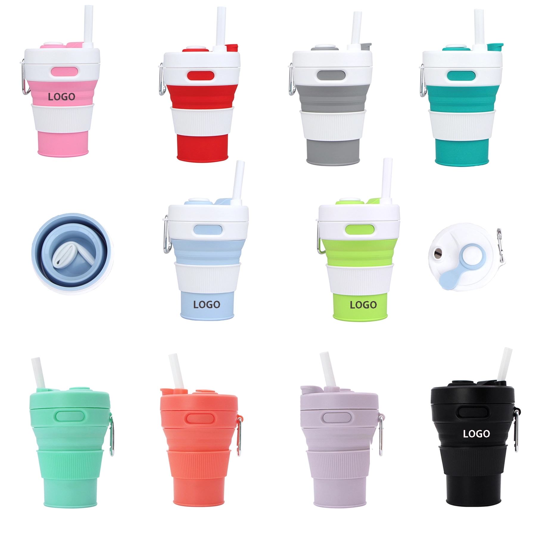 15oz Silicone Collapsible Foldable Coffee Cup 1
