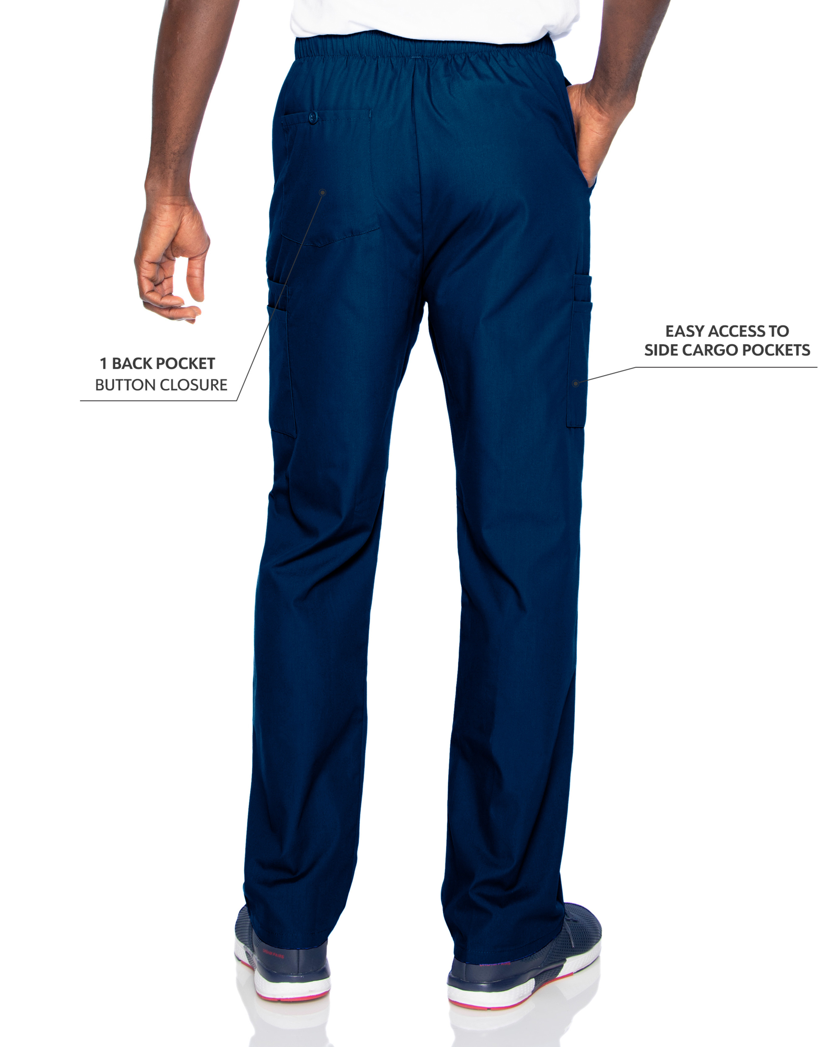 Landau - Essentials - Men's Seven-Pocket High-Rise Elastic Waist Cargo Pant 36
