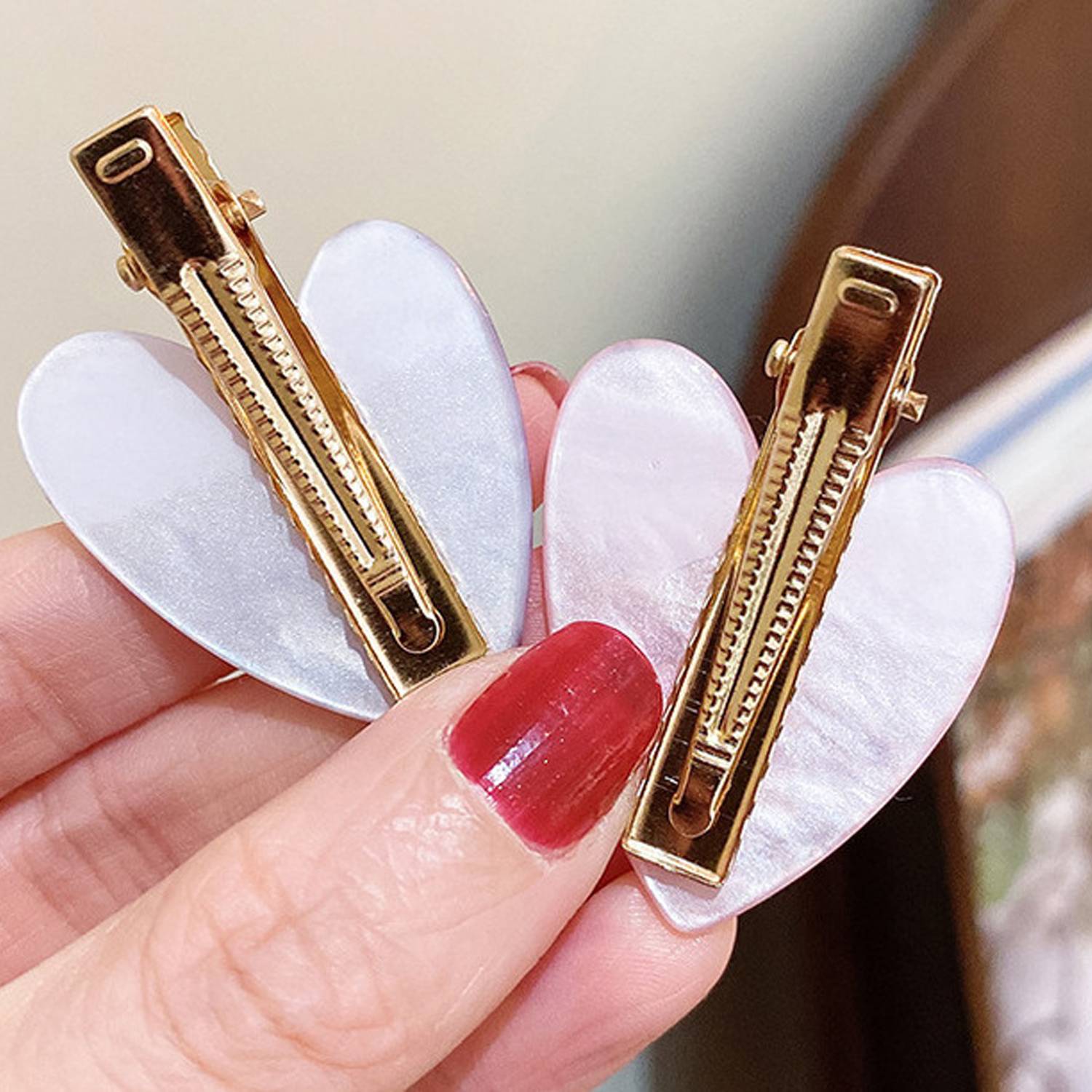 Girls Acrylic Heart Shape Hair Clip 6