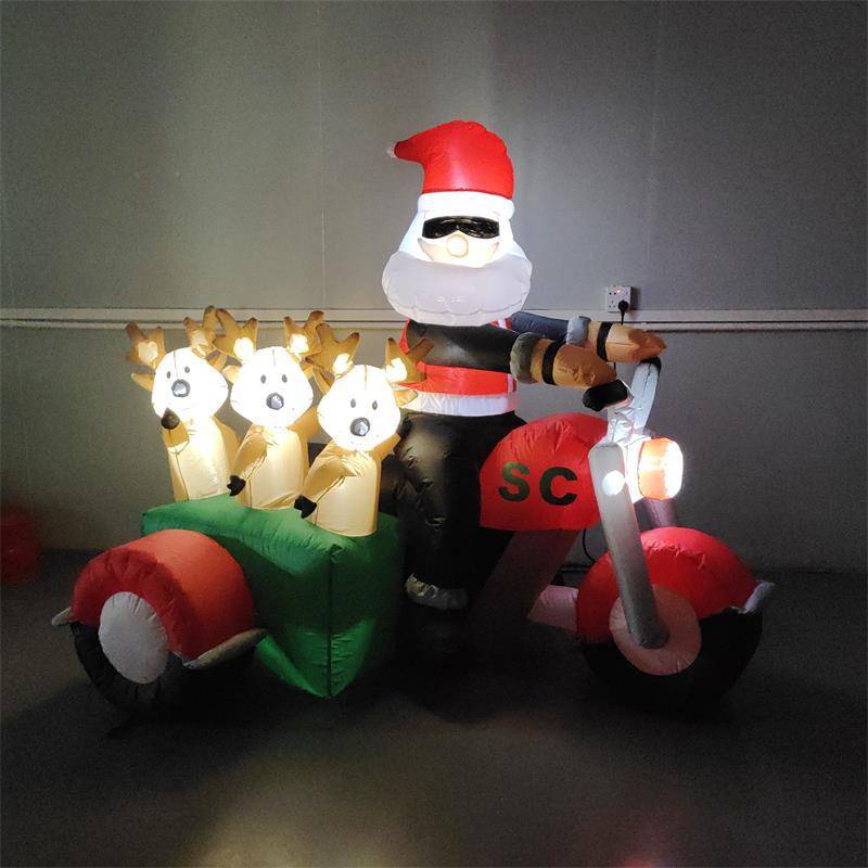 Christmas Inflatable Santa Claus and Three Reindeer on Motor 4