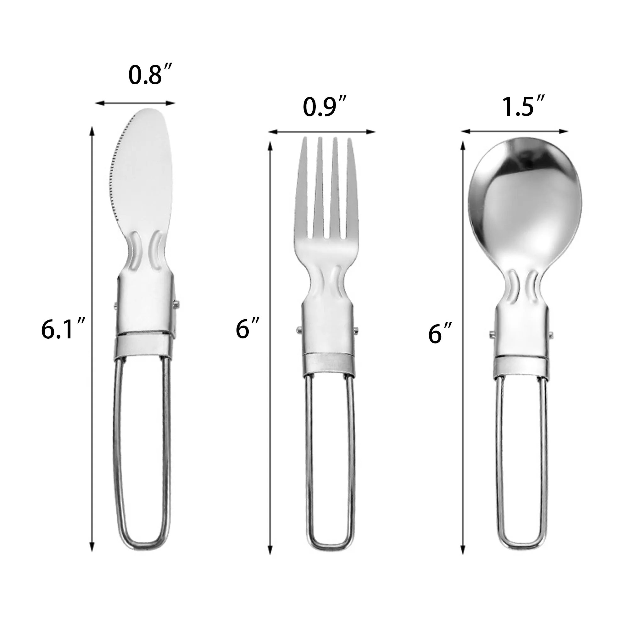 Folding Stainless Steel Cutlery Set Knife, Fork And Spoon 2