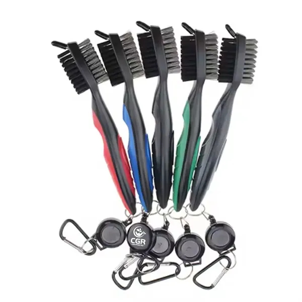 Golf Club Brushes and Groove Cleaner with Magnetic Keychain 1
