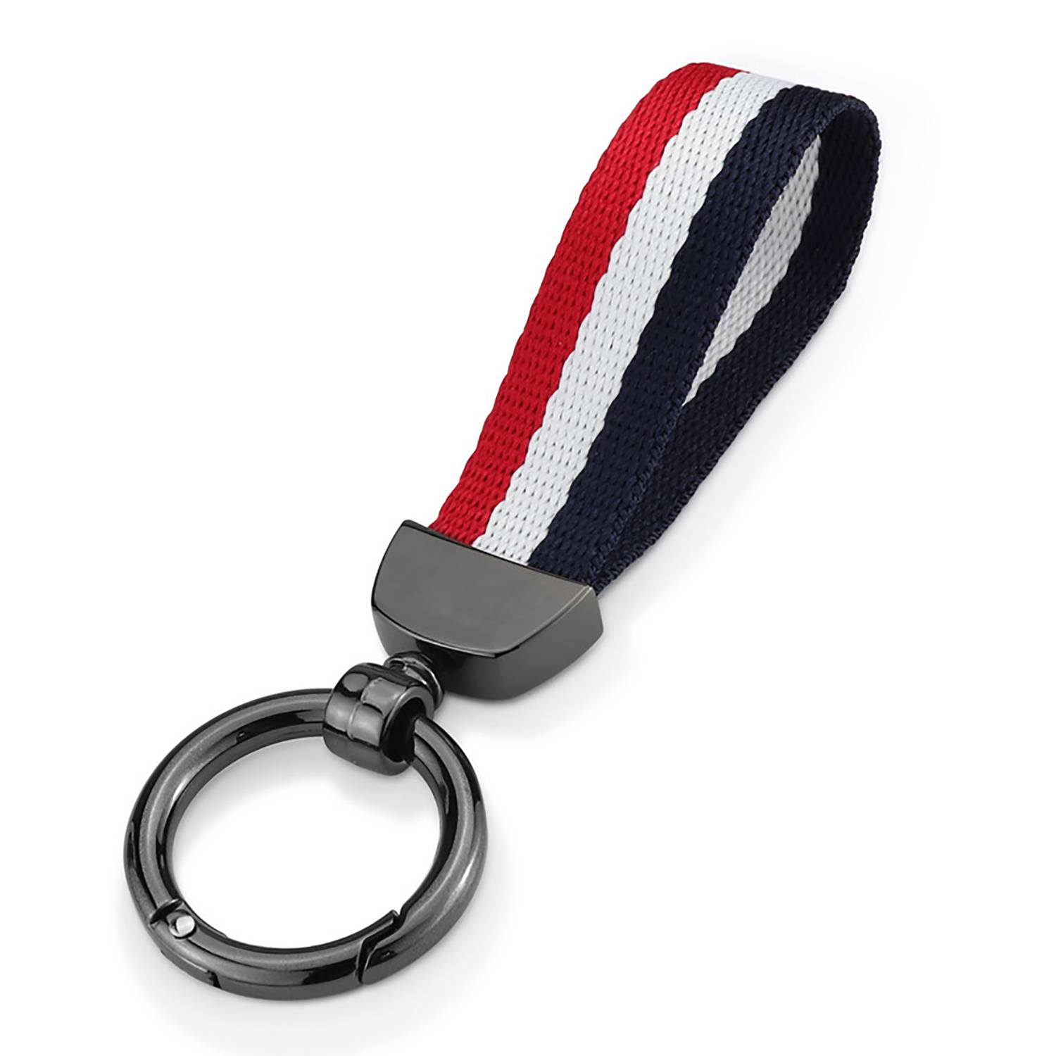 Striped Canvas Alloy Keychain 2